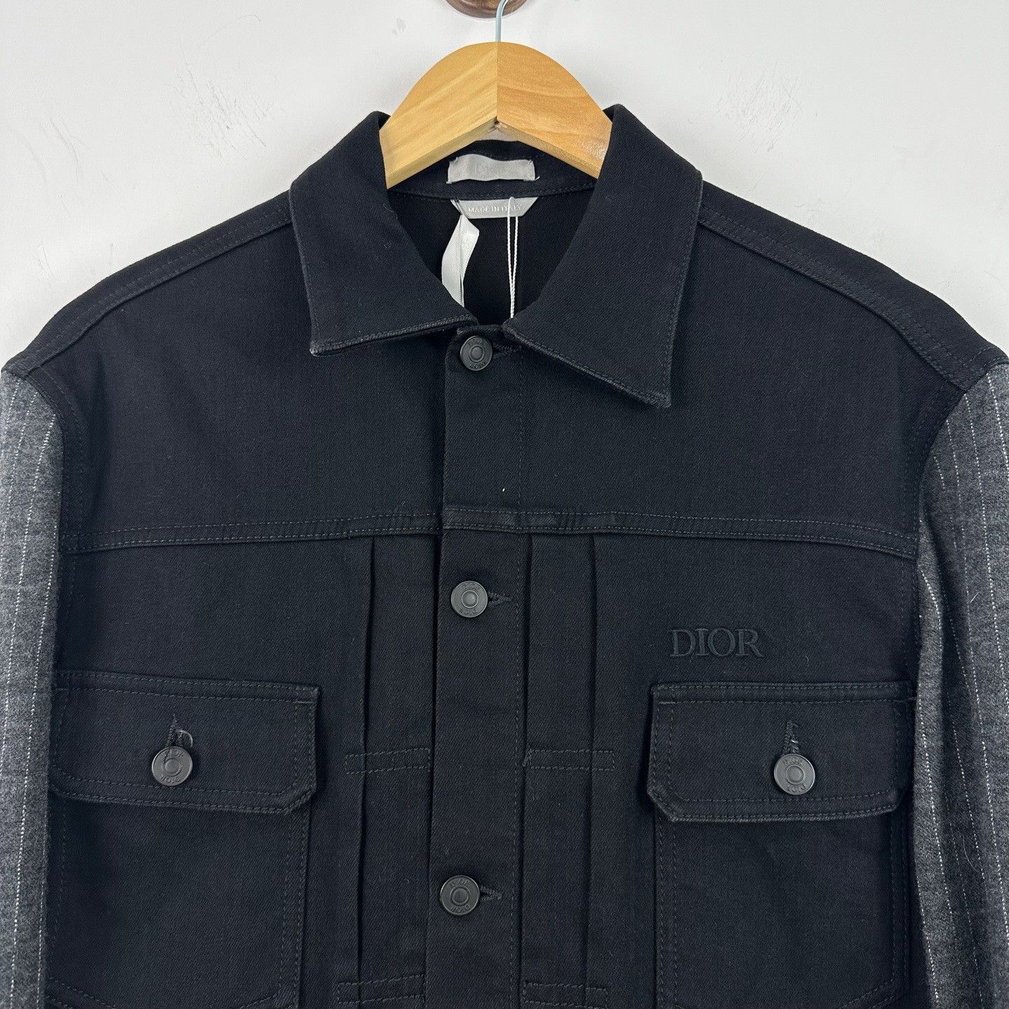 Dior Dior Pinstripe Wool Sleeve Denim Jacket 44 Size US S / EU 44-46 / 1 - 5 Thumbnail