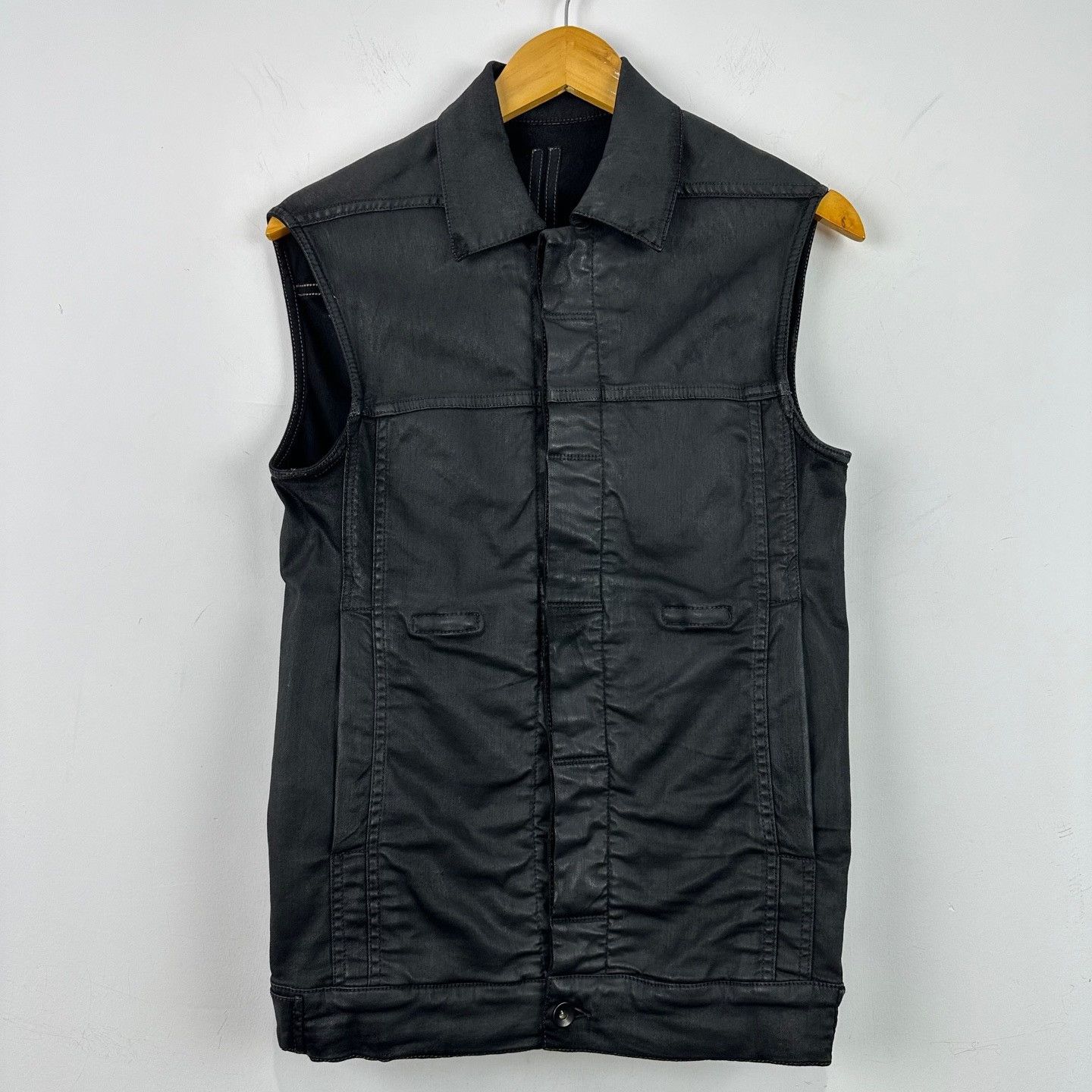 Rick Owens Rick Owens Waxed Denim Vest Size S Size US S / EU 44-46 / 1 - 2 Thumbnail