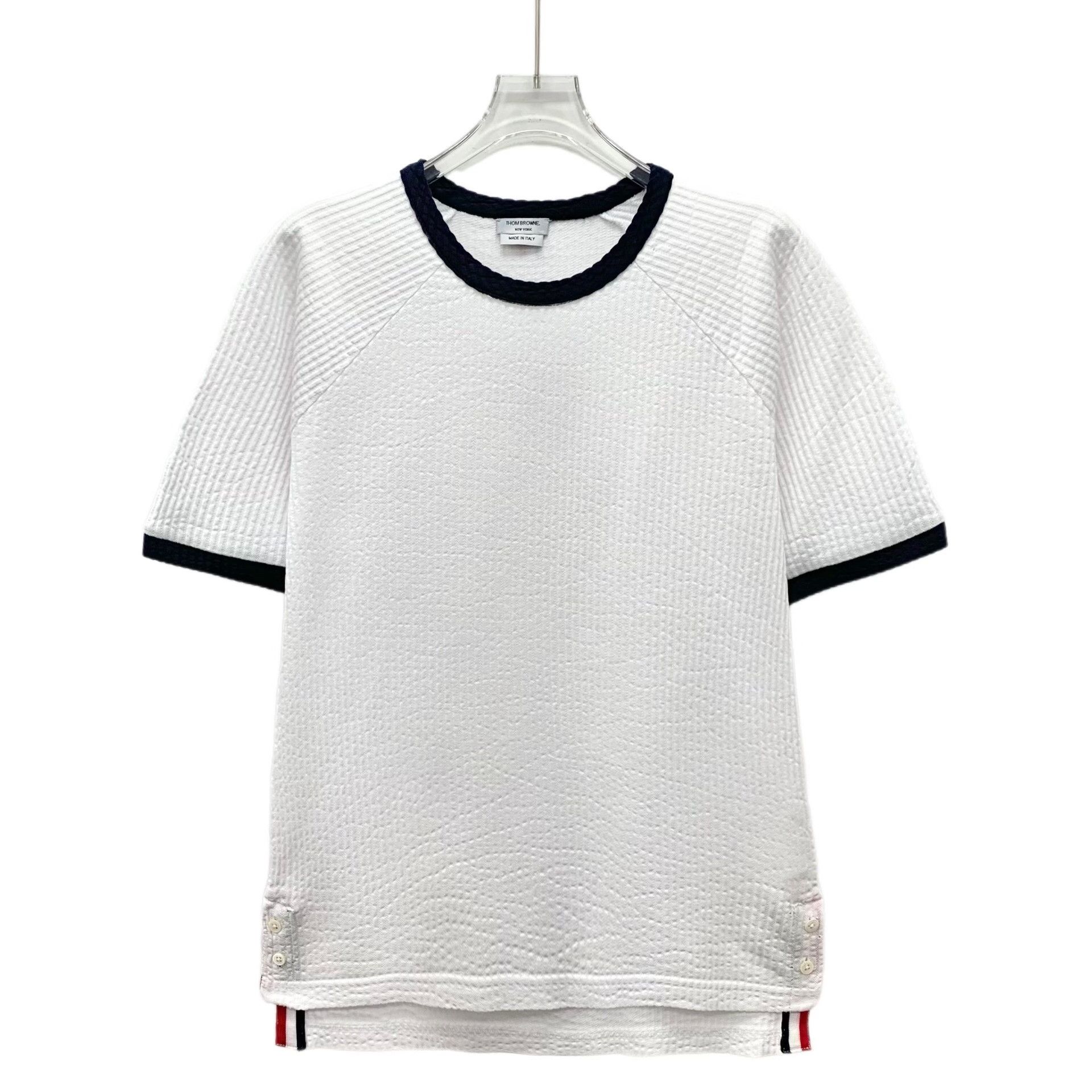 Thom Browne Thom Browne Seersucker Cotton T-Shirt US XS Size US XS / EU 42 / 0 - 2 Thumbnail
