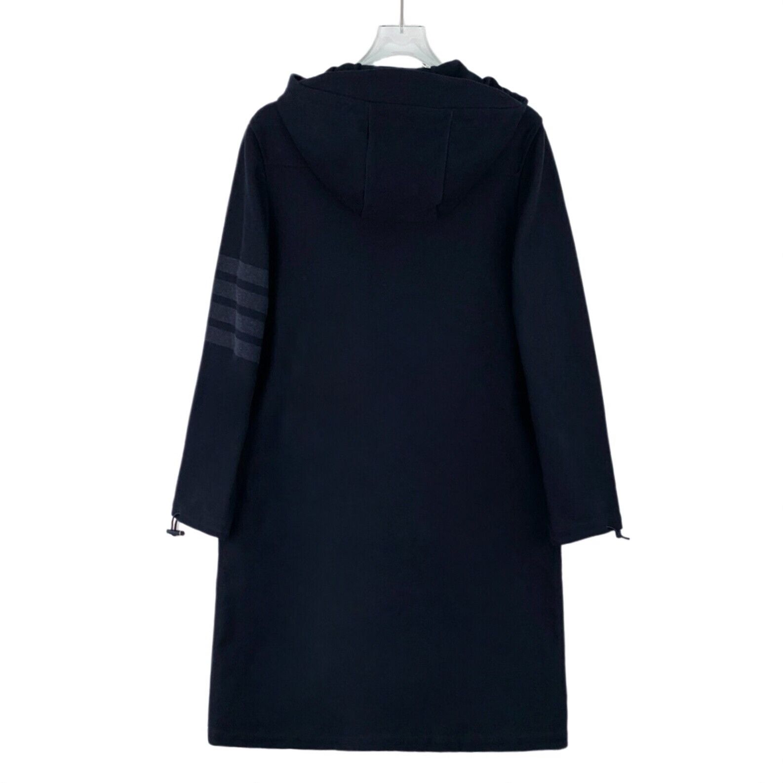 Thom Browne Thom Browne 4-Bar Navy Cotton Hooded Coat 36 Size XS / US 0-2 / IT 36-38 - 3 Thumbnail