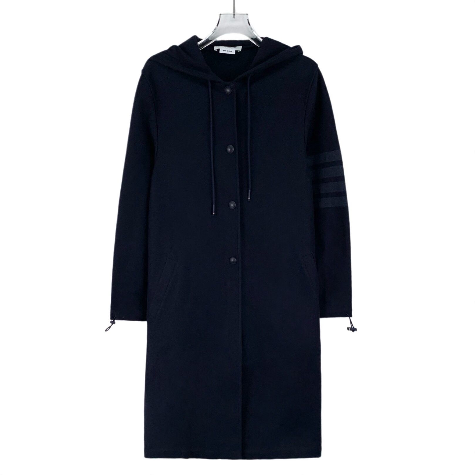 Thom Browne Thom Browne 4-Bar Navy Cotton Hooded Coat 36 Size XS / US 0-2 / IT 36-38 - 2 Thumbnail