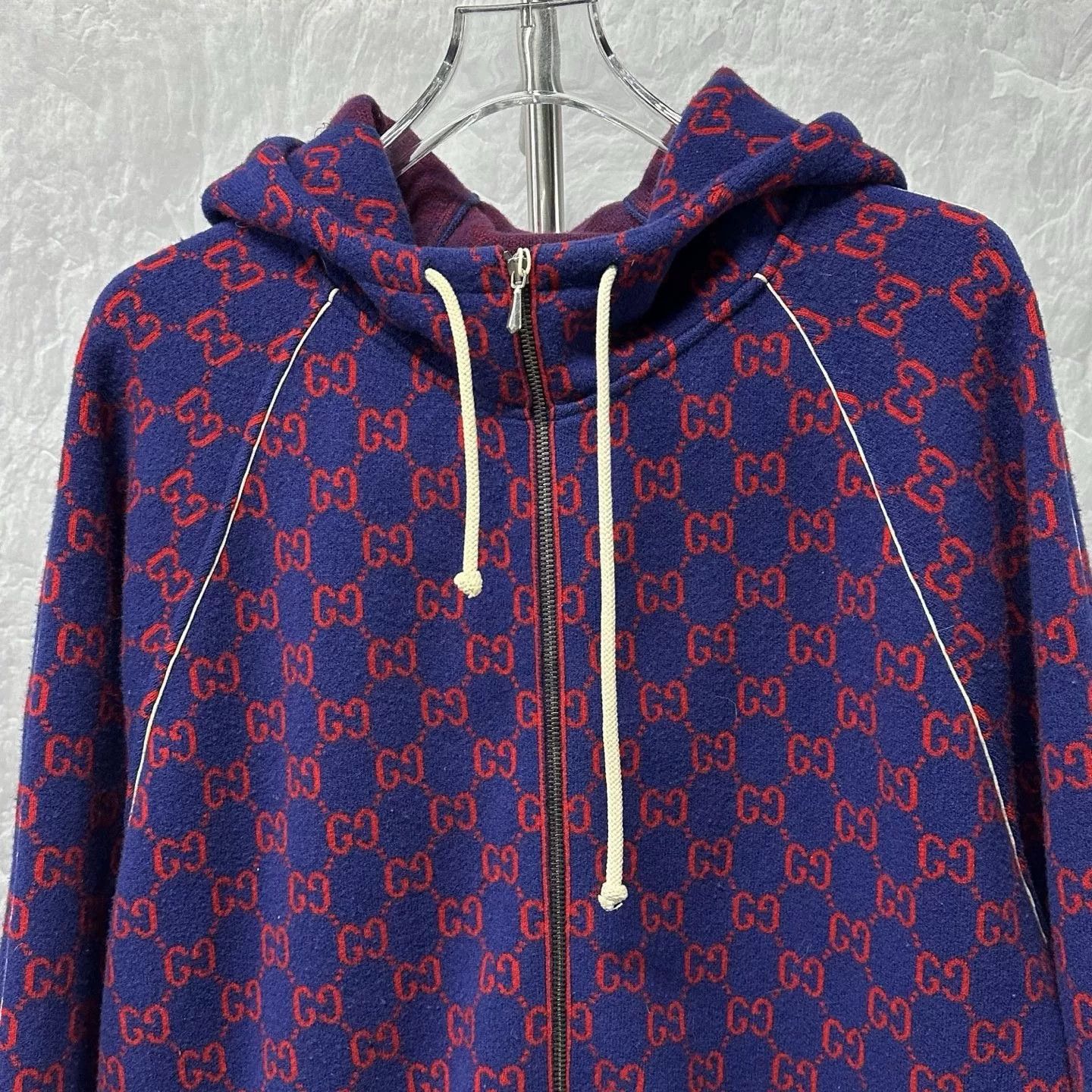 Gucci Gucci GG Monogram Wool Cashmere Zip Hoodie M Size US M / EU 48-50 / 2 - 3 Thumbnail