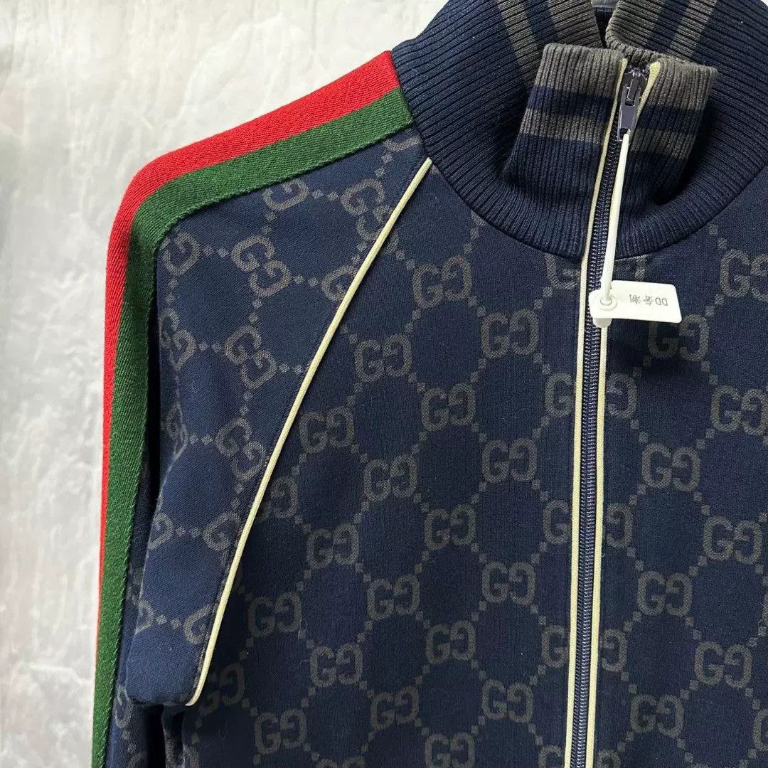 Gucci Gucci GG Jacquard Web Zip-Up Track Jacket XS Size US XS / EU 42 / 0 - 4 Thumbnail