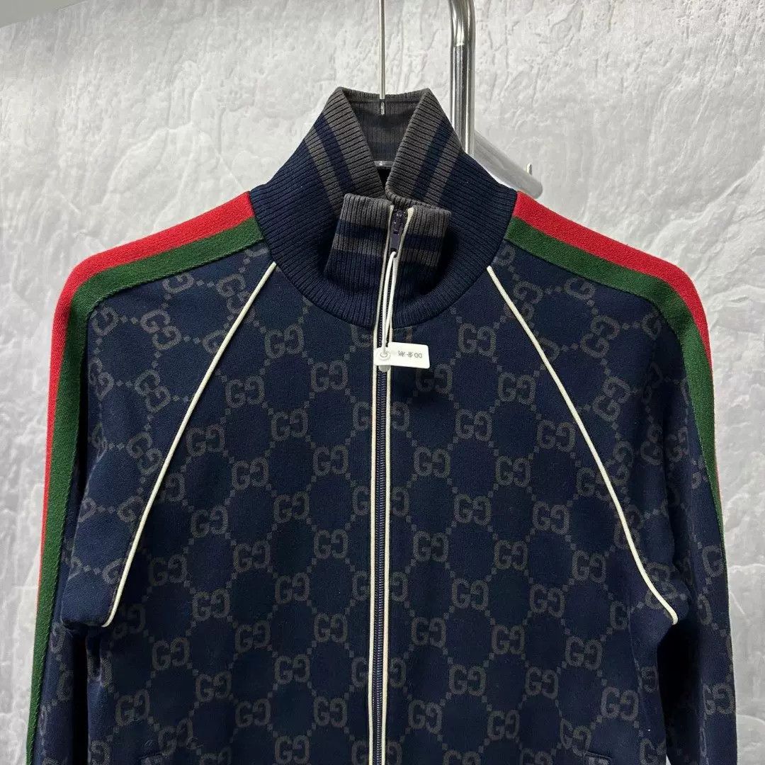 Gucci Gucci GG Jacquard Web Zip-Up Track Jacket XS Size US XS / EU 42 / 0 - 3 Thumbnail
