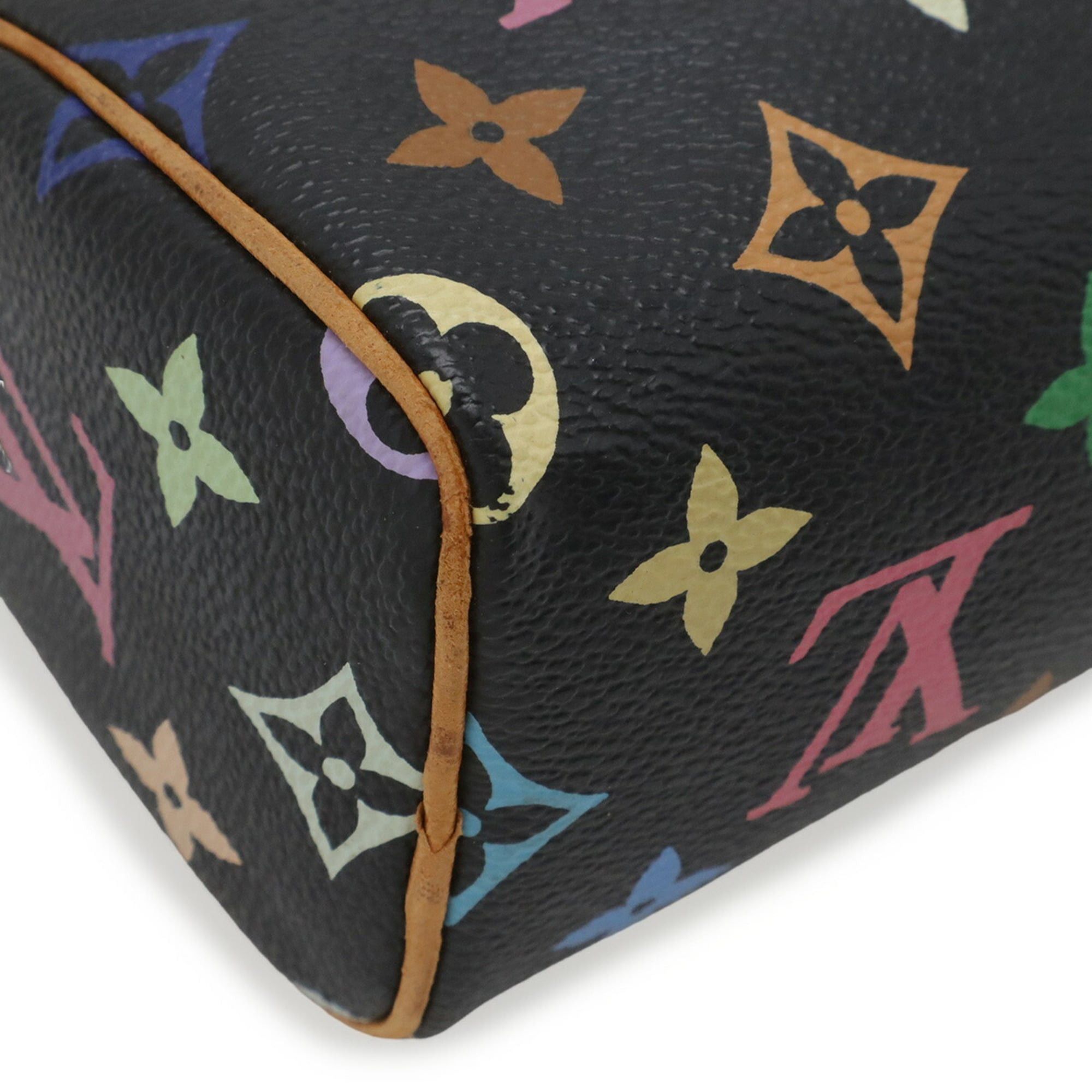 Louis Vuitton Louis Vuitton Monogram Multicolor Mini Speedy Handbag Pouch Noir Black M92644 Size ONE SIZE - 4 Thumbnail