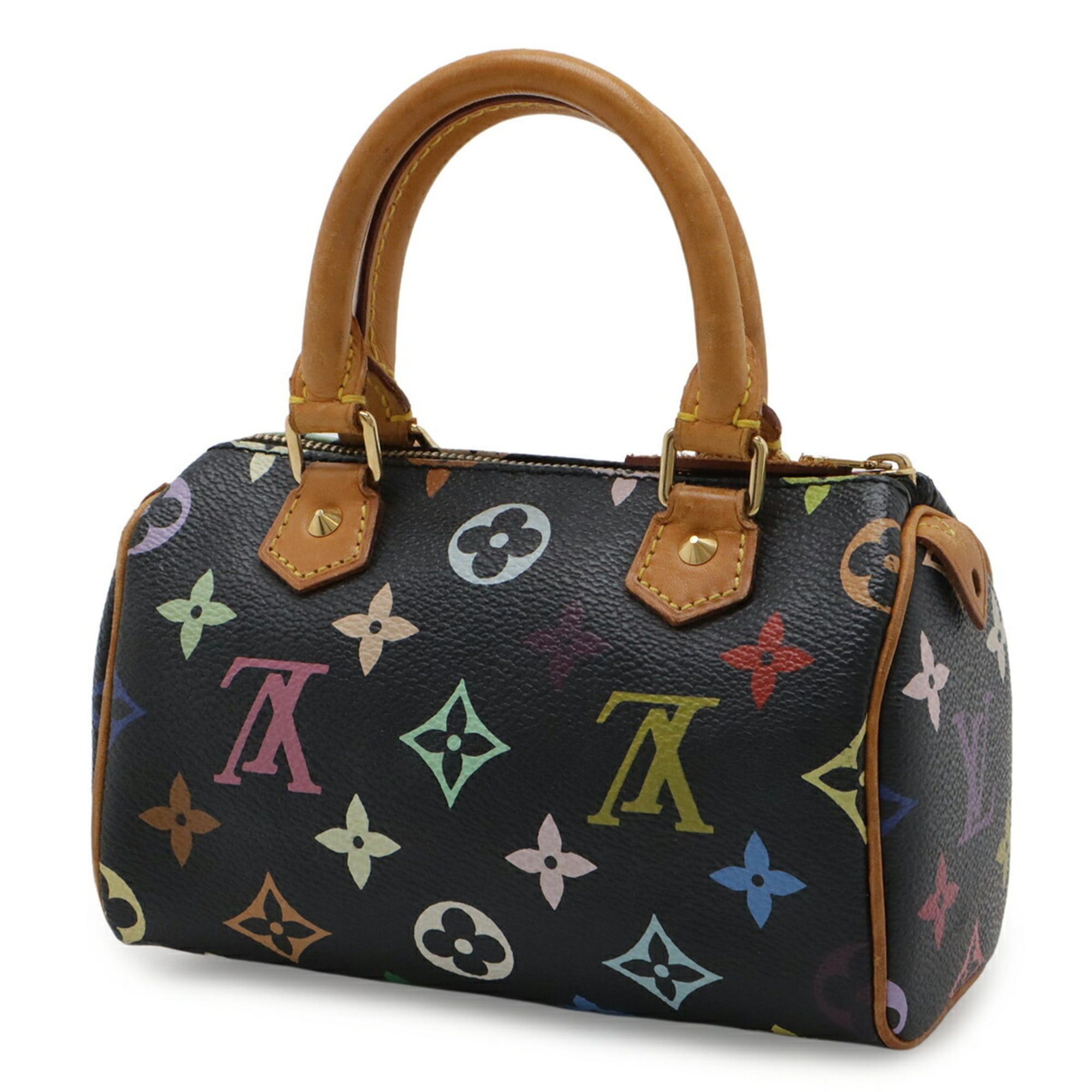Louis Vuitton Louis Vuitton Monogram Multicolor Mini Speedy Handbag Pouch Noir Black M92644 Size ONE SIZE - 3 Thumbnail