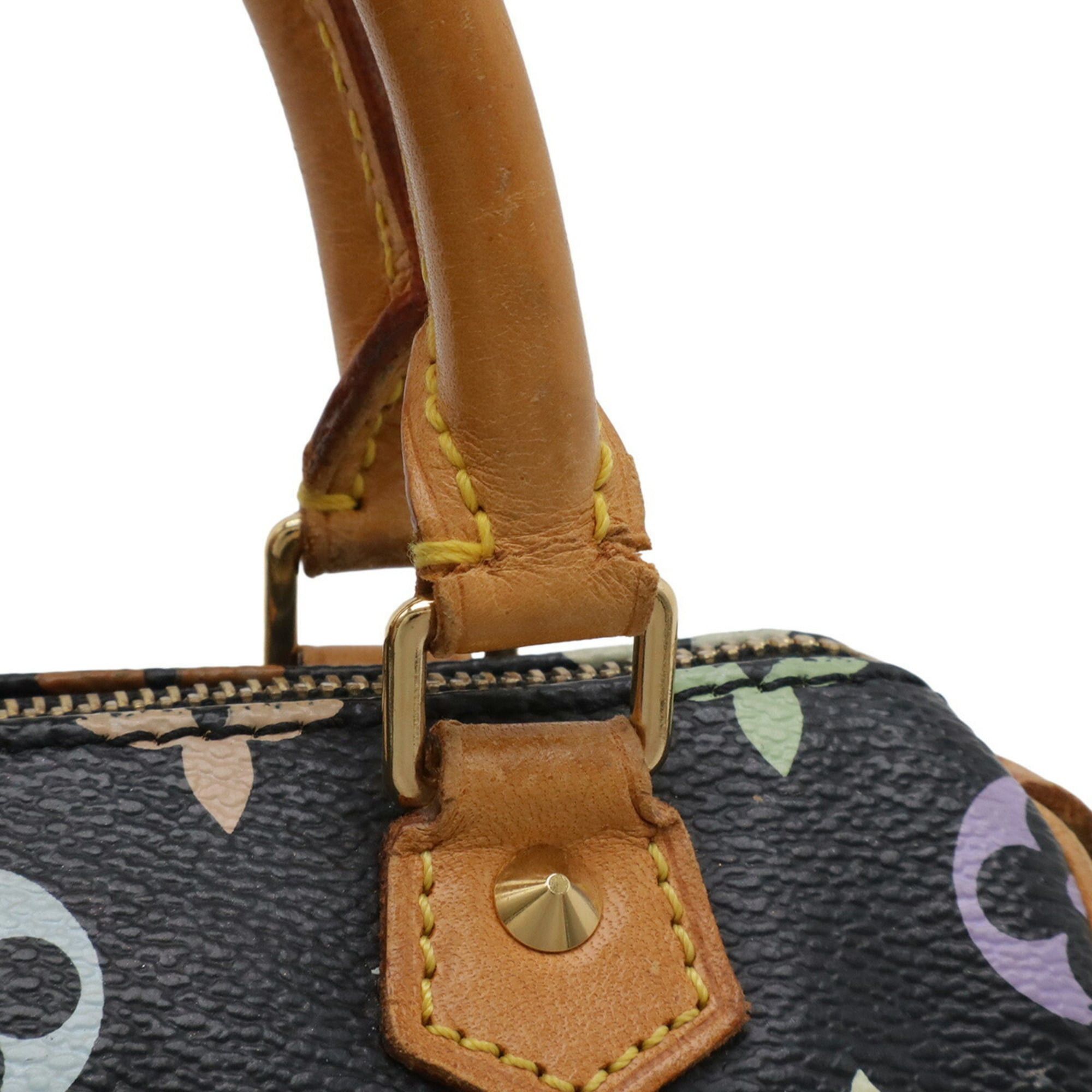 Louis Vuitton Louis Vuitton Monogram Multicolor Mini Speedy Handbag Pouch Noir Black M92644 Size ONE SIZE - 7 Thumbnail