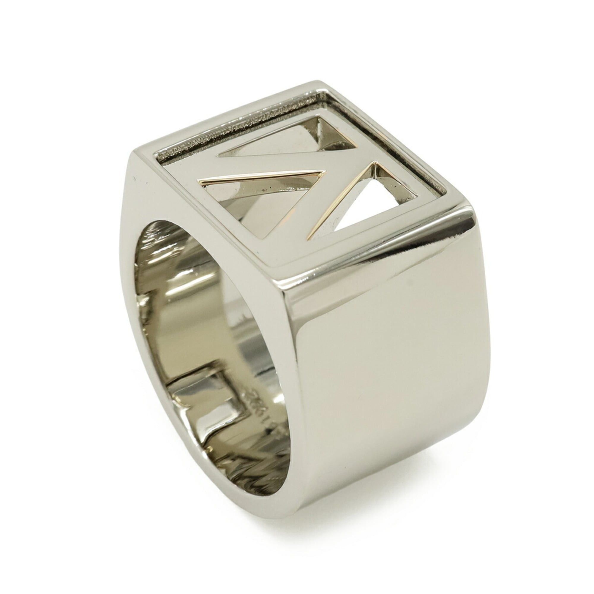 Louis Vuitton LOUIS VUITTON Chivaliere V Square Ring, Size M (#19), Silver, M61992 Size ONE SIZE - 3 Thumbnail