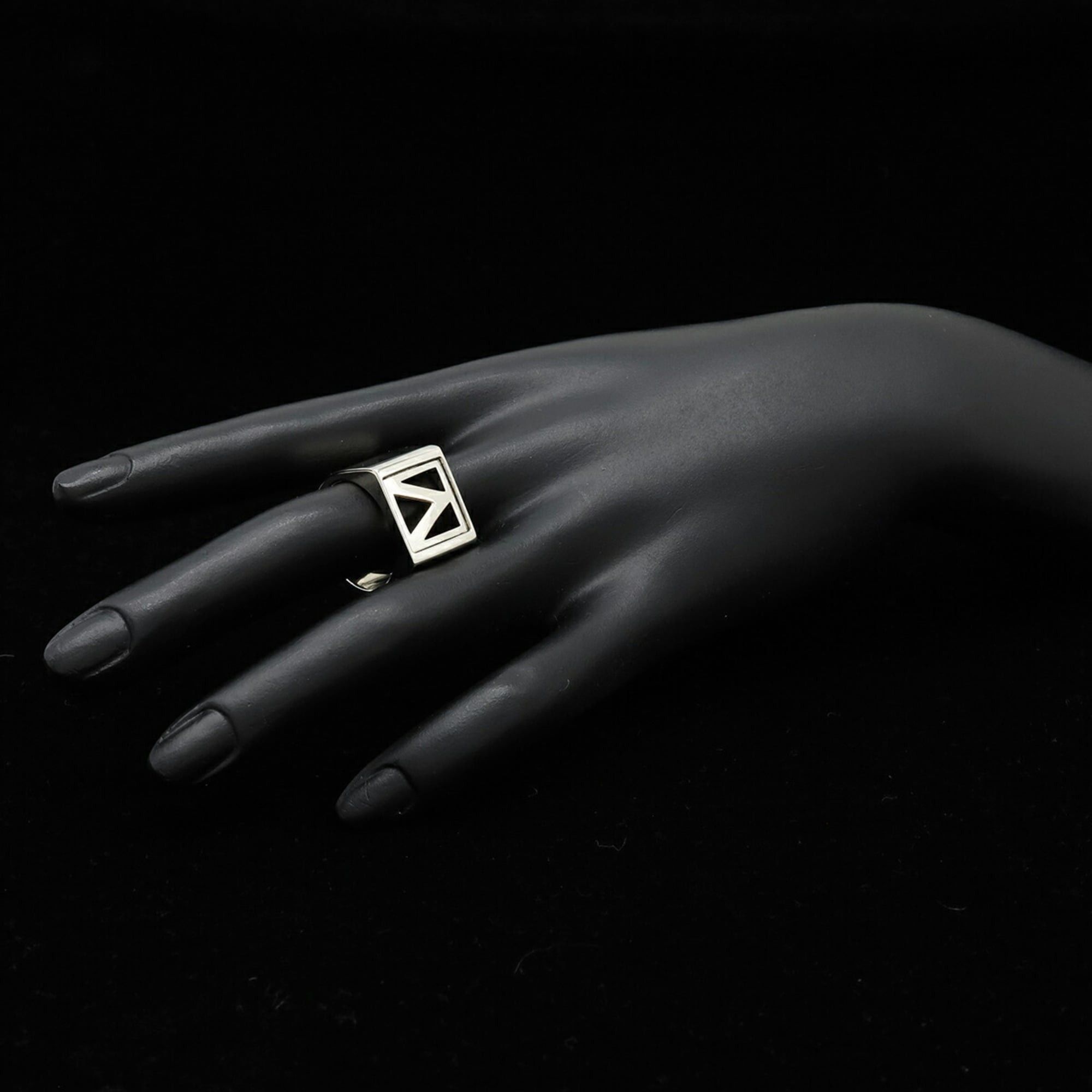 Louis Vuitton LOUIS VUITTON Chivaliere V Square Ring, Size M (#19), Silver, M61992 Size ONE SIZE - 8 Thumbnail