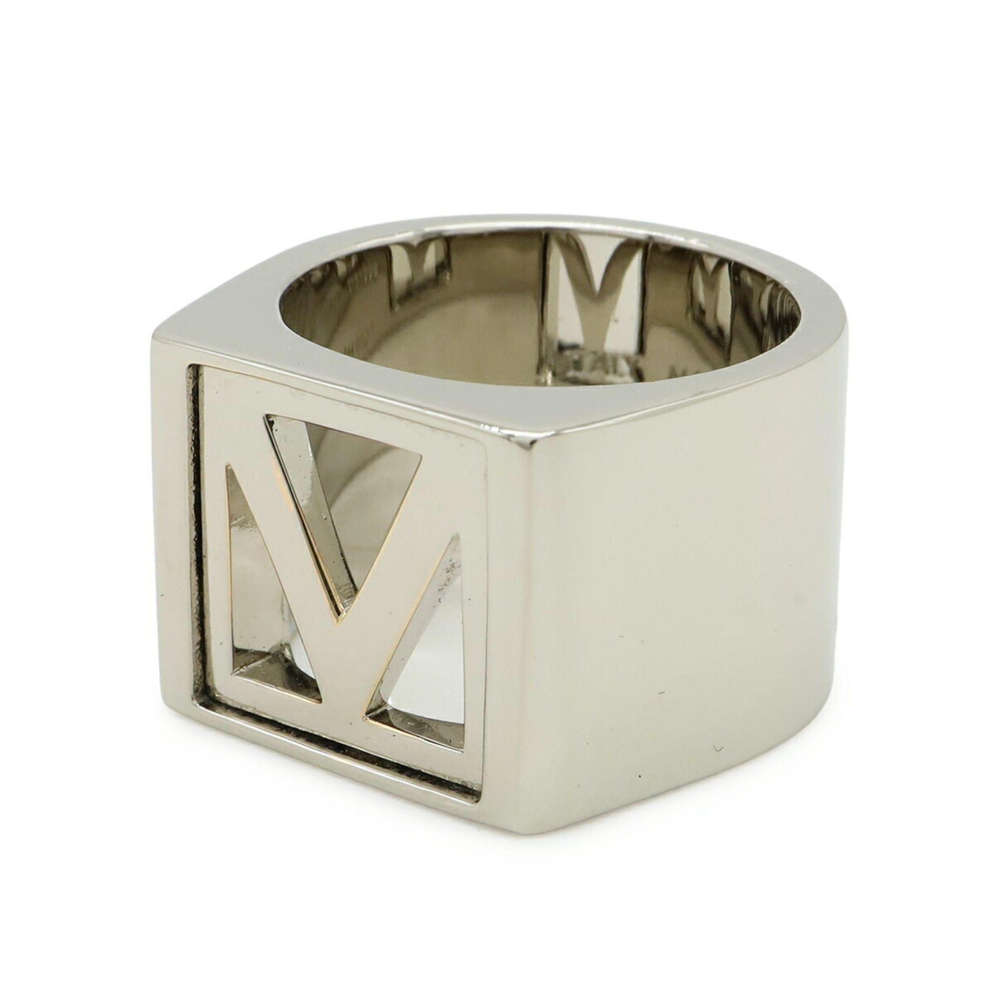 Louis Vuitton LOUIS VUITTON Chivaliere V Square Ring, Size M (#19), Silver, M61992 Size ONE SIZE - 4 Thumbnail