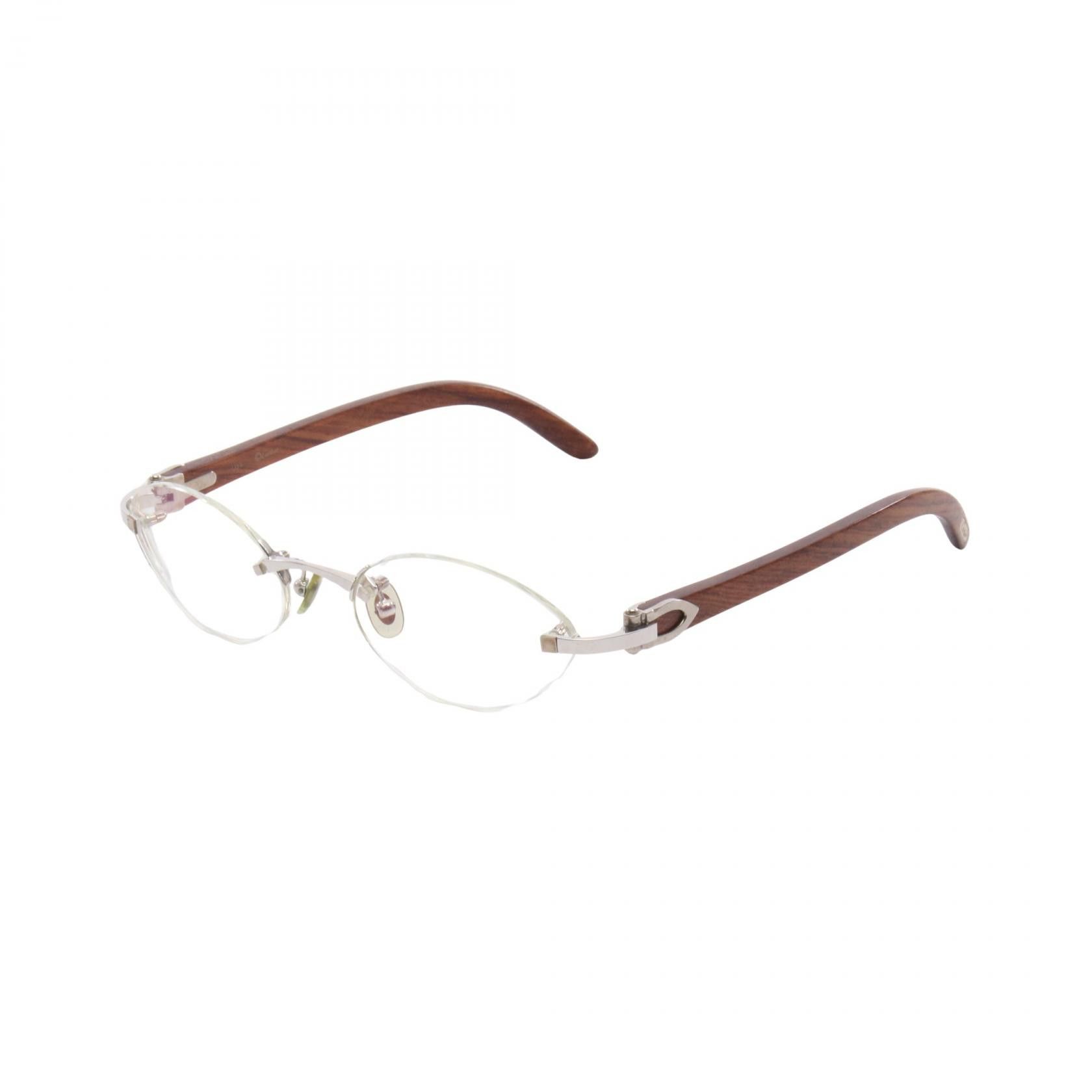 Cartier Cartier Cartier Rimless Wood Metal Glasses Plant-based Glasses DUTY FREE for USA Size ONE SIZE - 2 Thumbnail