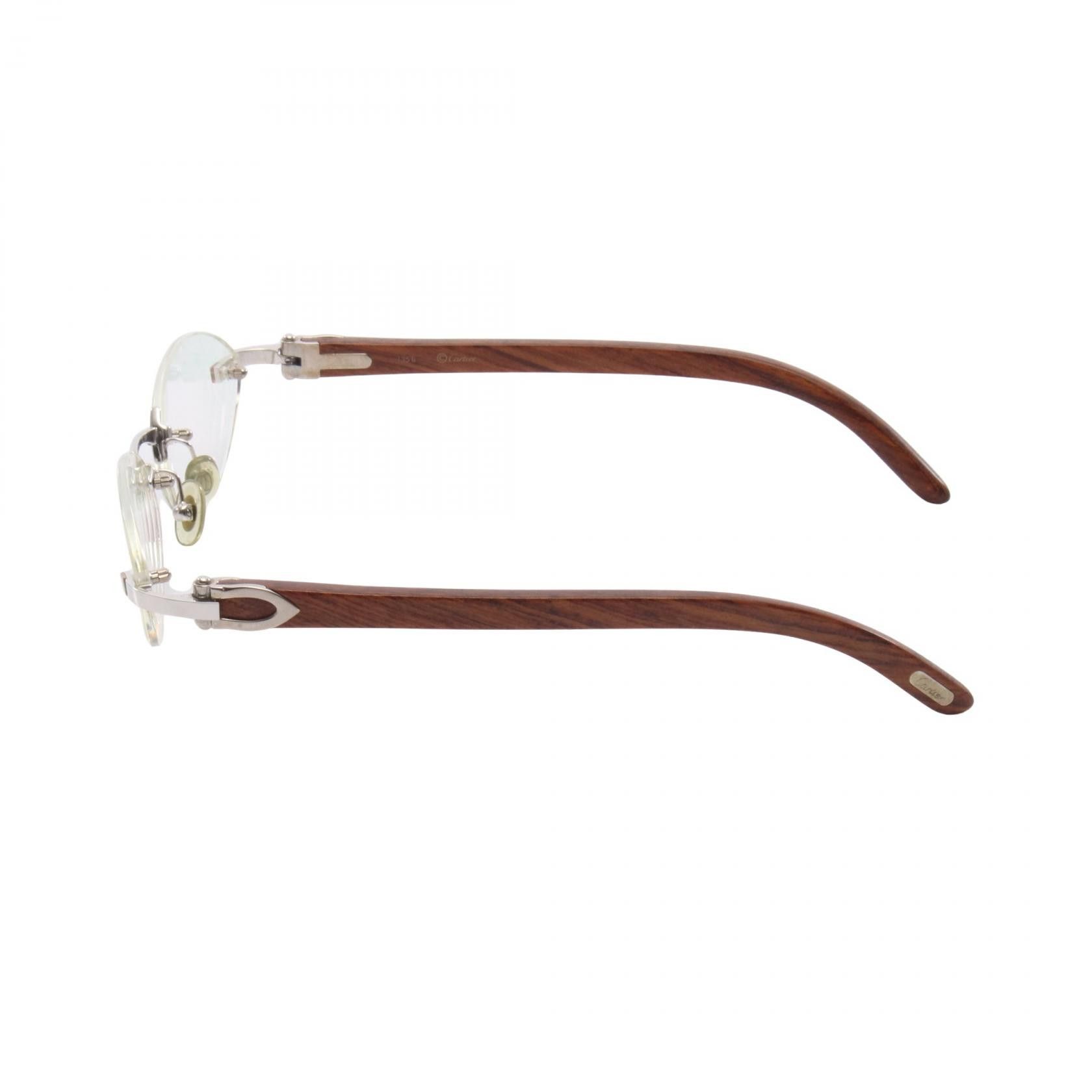 Cartier Cartier Cartier Rimless Wood Metal Glasses Plant-based Glasses DUTY FREE for USA Size ONE SIZE - 3 Thumbnail