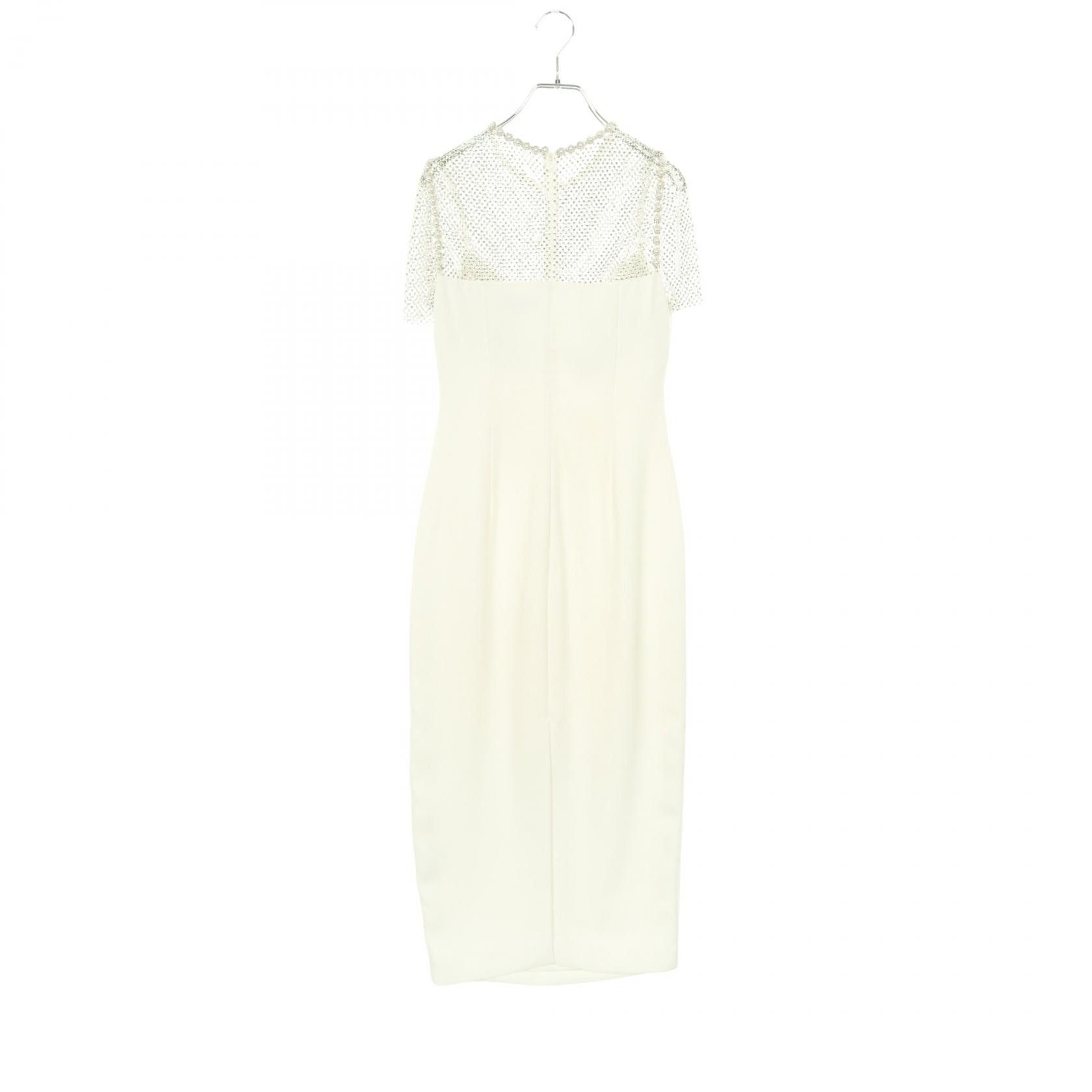Other Other Self-Portrait WHITE CRAPE DIAMANTE MIDI DRESS Dress Textile Dresses DUTY FREE for USA Size ONE SIZE - 2 Thumbnail
