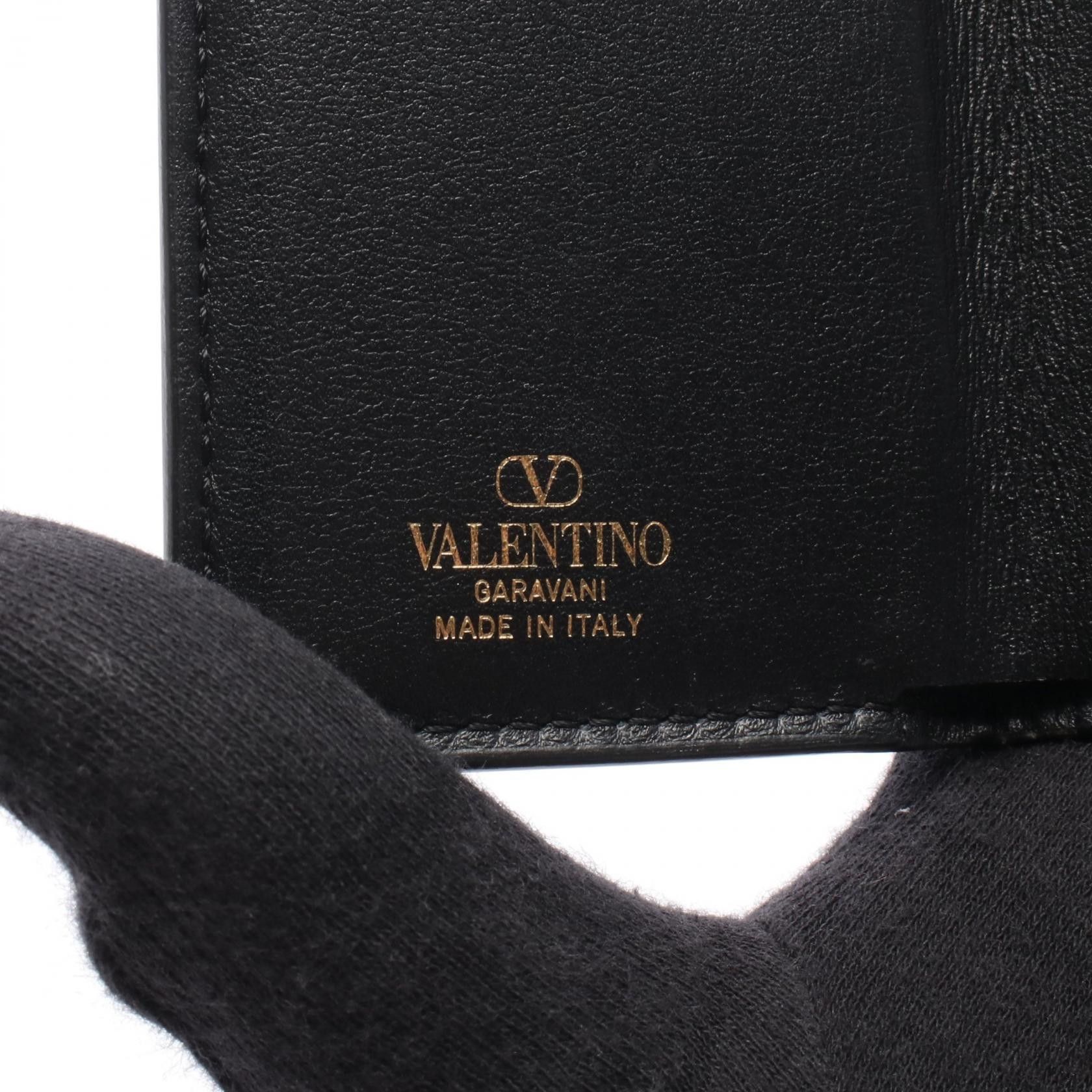 Valentino Valentino Valentino Garavani Rockstud Leather Trifold Wallet Leather Short Wallet DUTY FREE for USA Size ONE SIZE - 5 Thumbnail
