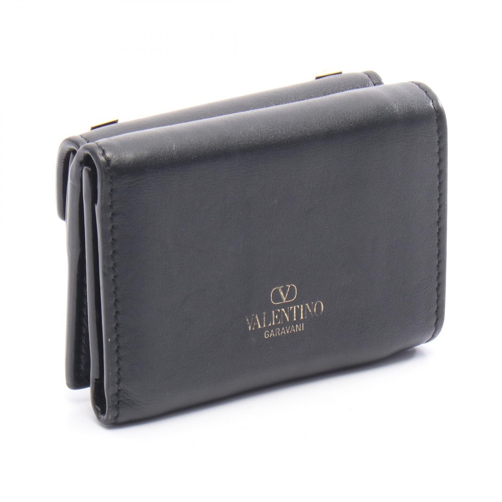 Valentino Valentino Valentino Garavani Rockstud Leather Trifold Wallet Leather Short Wallet DUTY FREE for USA Size ONE SIZE - 2 Thumbnail