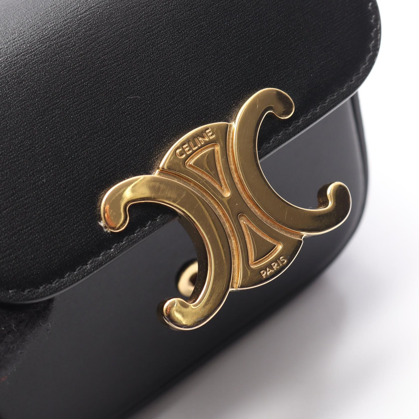 Celine Celine CELINE Mini Claude Triomphe Leather Shoulder Bag Leather Shoulder Bag 10I513 DUTY FREE for USA Size ONE SIZE - 6 Thumbnail