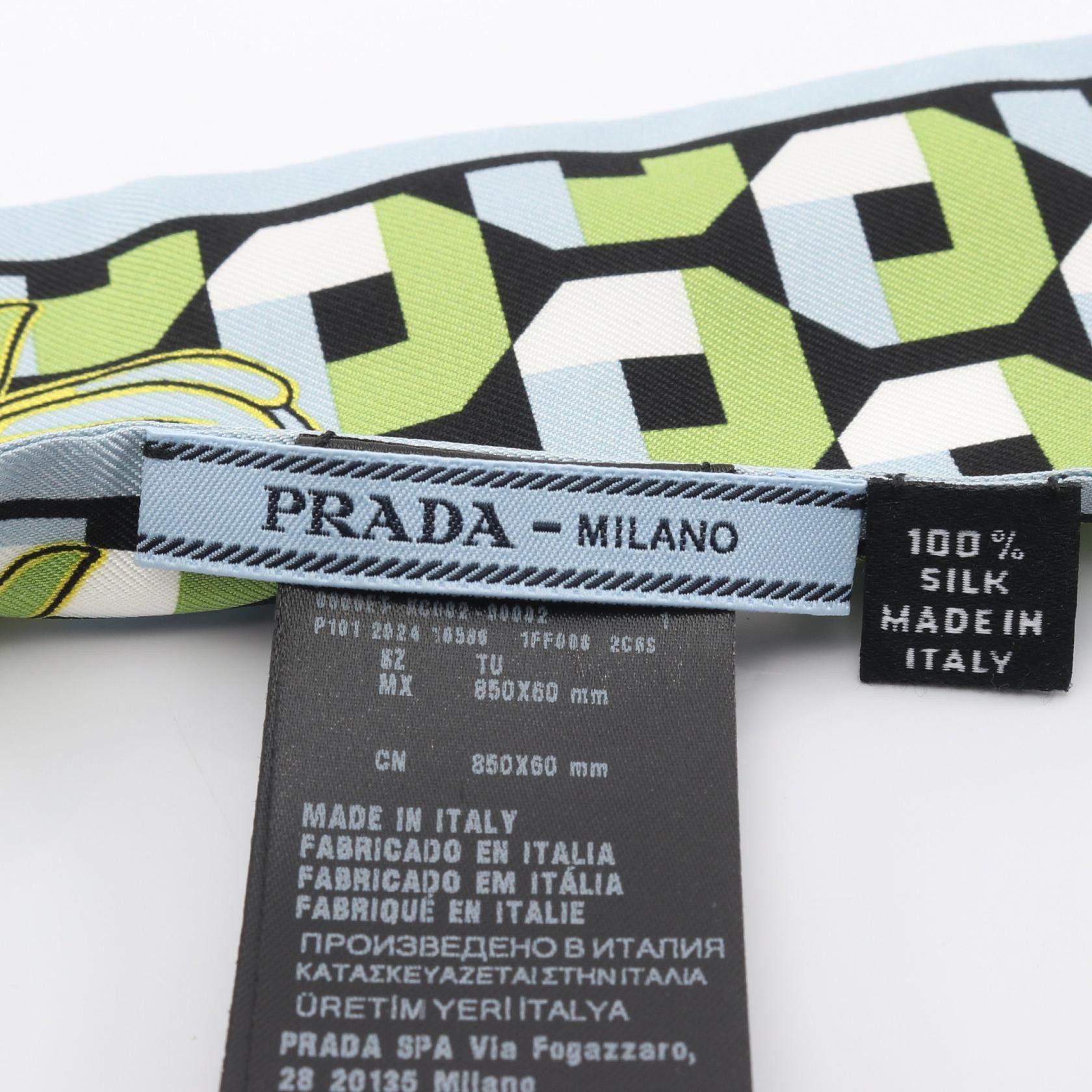 Prada Prada Prada Print Silk Twill Scarf Textile Scarf DUTY FREE for USA Size ONE SIZE - 4 Thumbnail