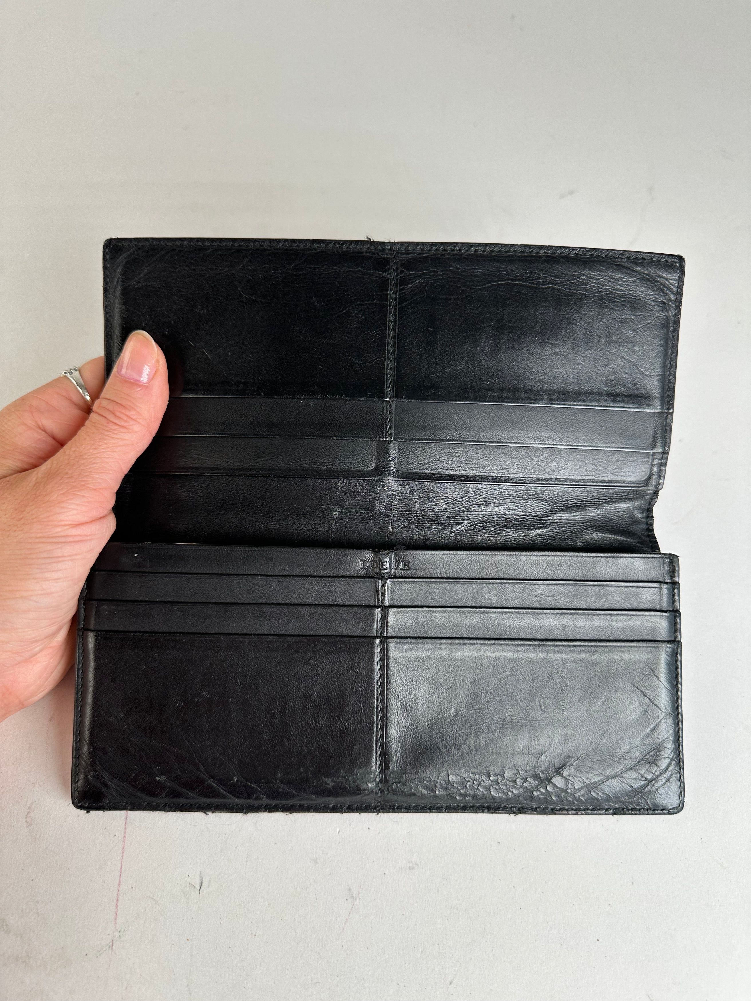 Loewe Vintage Madrid Grained Leather Long Wallet Black Size ONE SIZE - 3 Thumbnail
