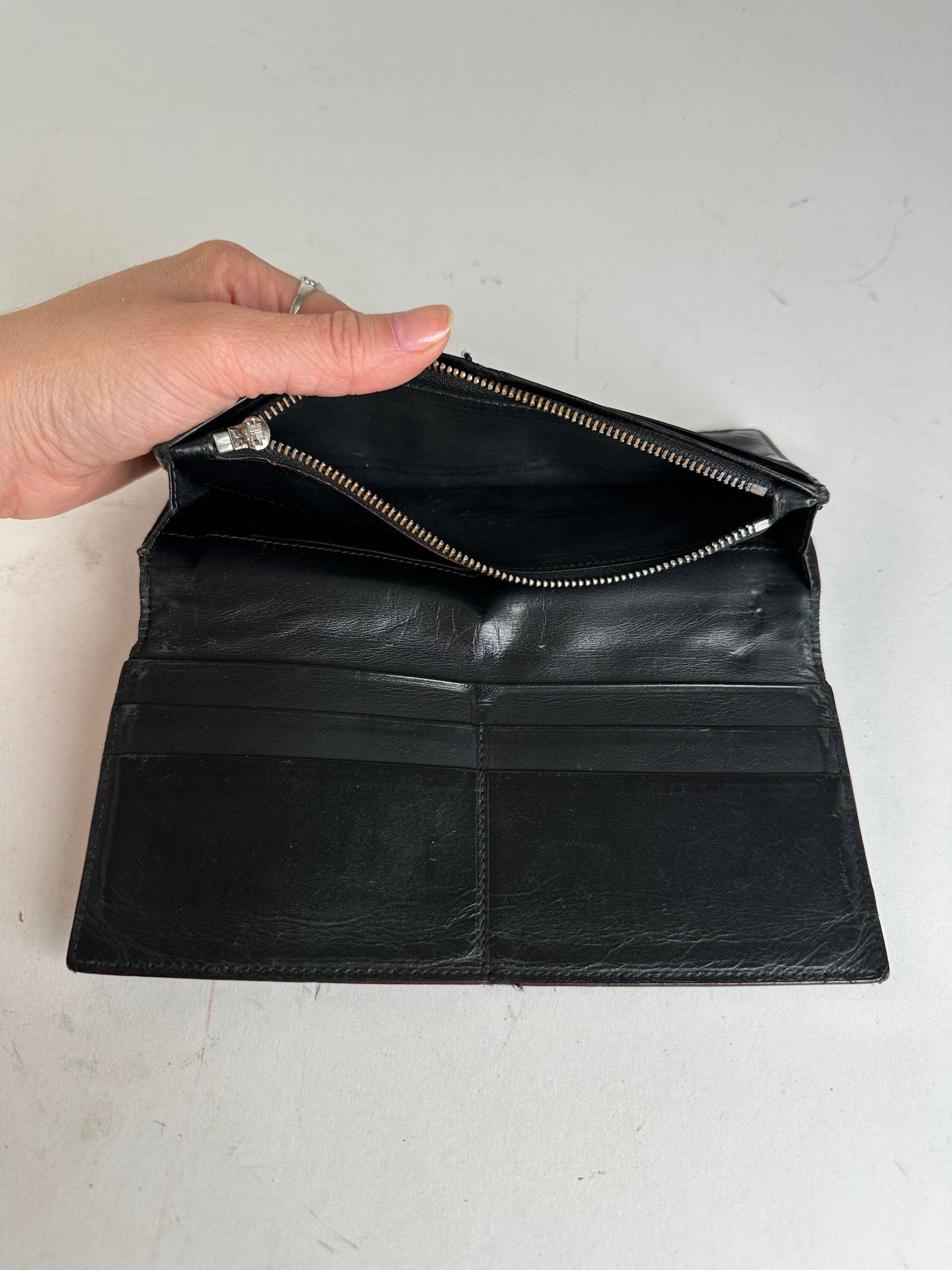 Loewe Vintage Madrid Grained Leather Long Wallet Black Size ONE SIZE - 4 Thumbnail