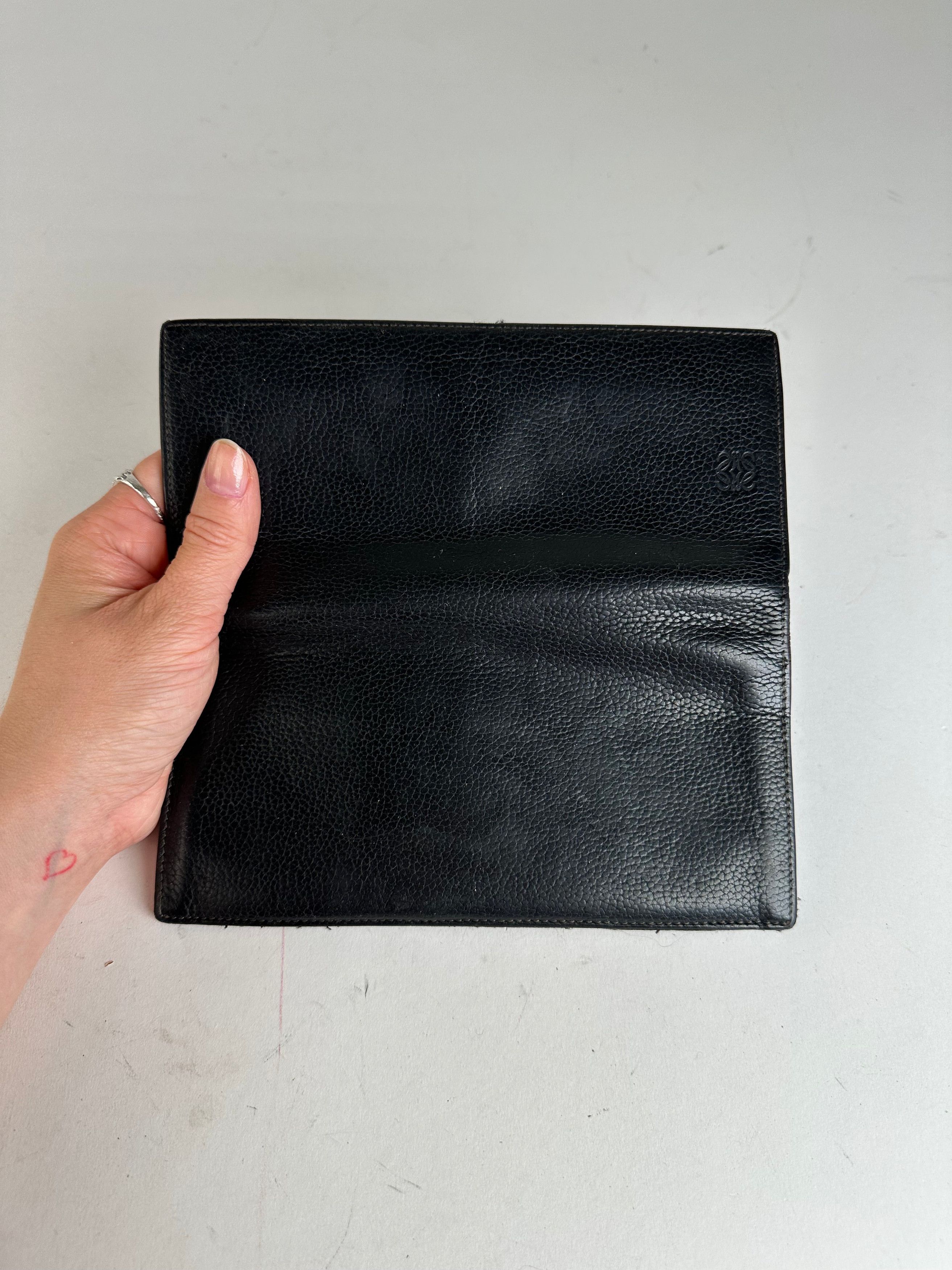 Loewe Vintage Madrid Grained Leather Long Wallet Black Size ONE SIZE - 7 Thumbnail