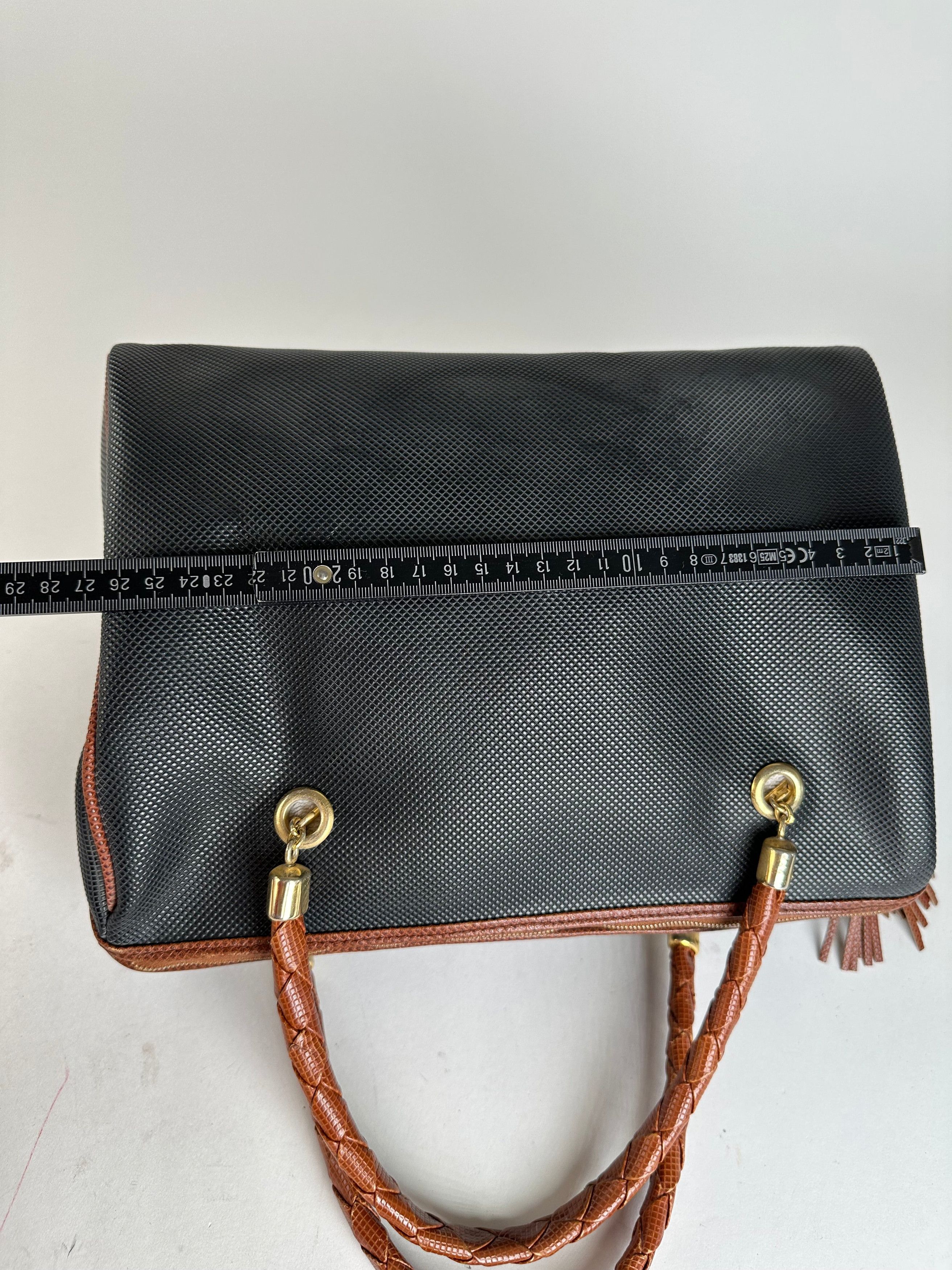 Bottega Veneta Vintage Leather Boston Bag Black Brown Size ONE SIZE - 11 Thumbnail