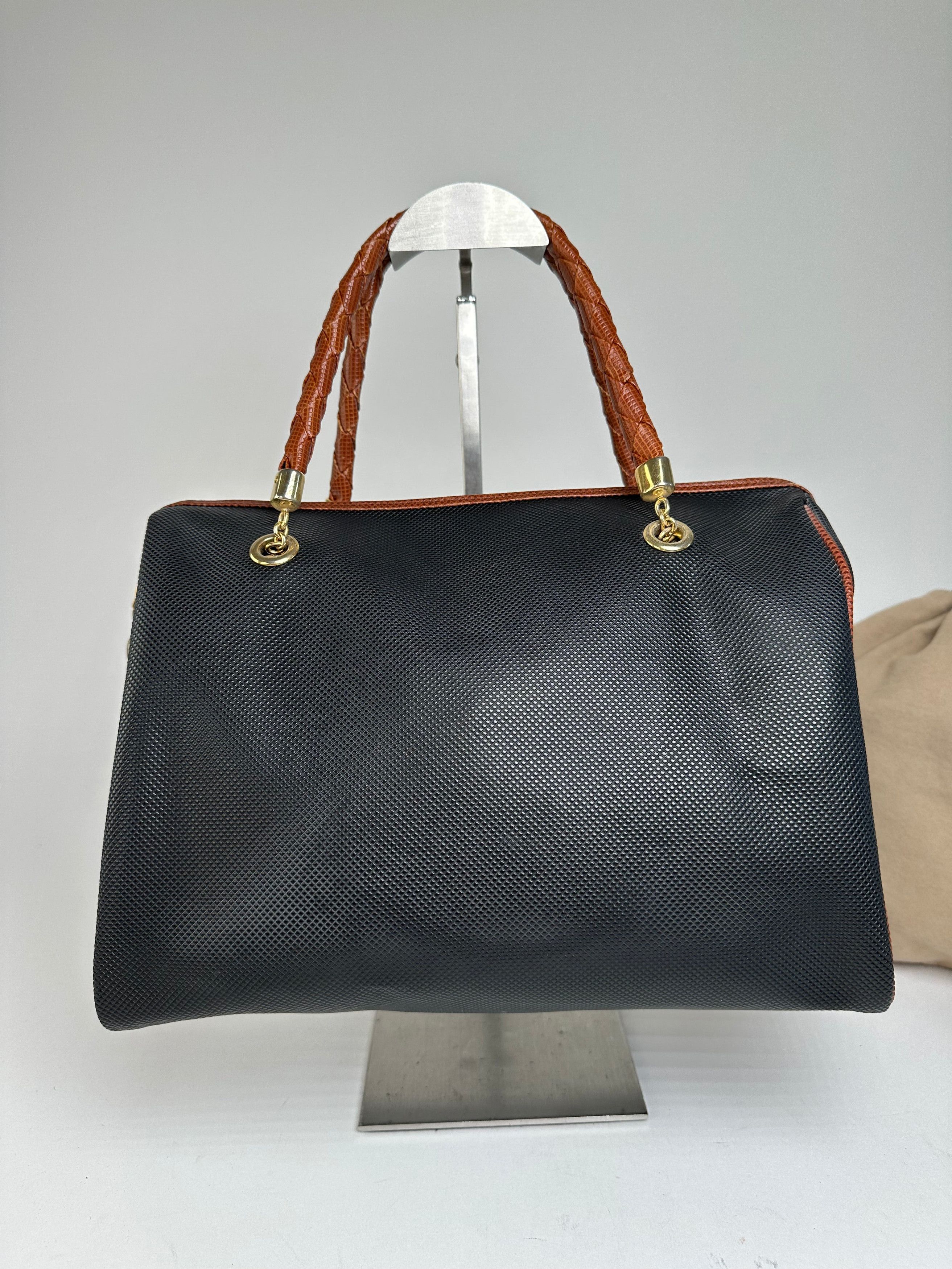 Bottega Veneta Vintage Leather Boston Bag Black Brown Size ONE SIZE - 10 Thumbnail