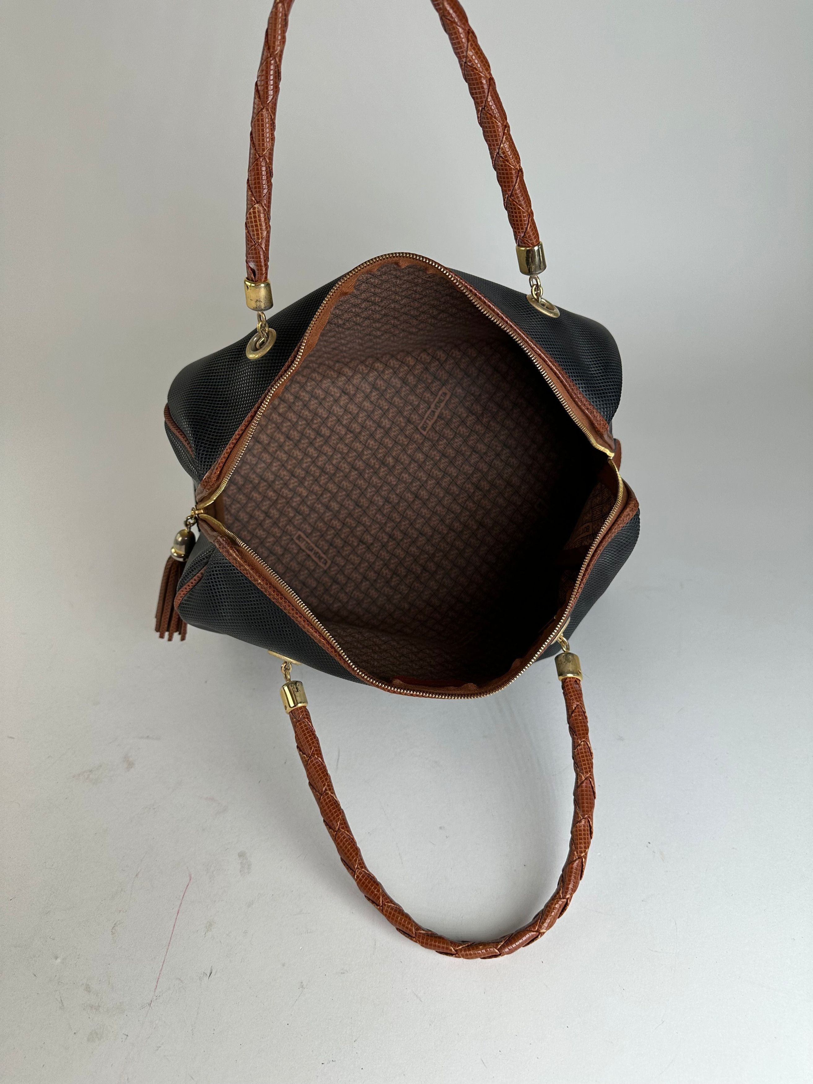 Bottega Veneta Vintage Leather Boston Bag Black Brown Size ONE SIZE - 4 Thumbnail