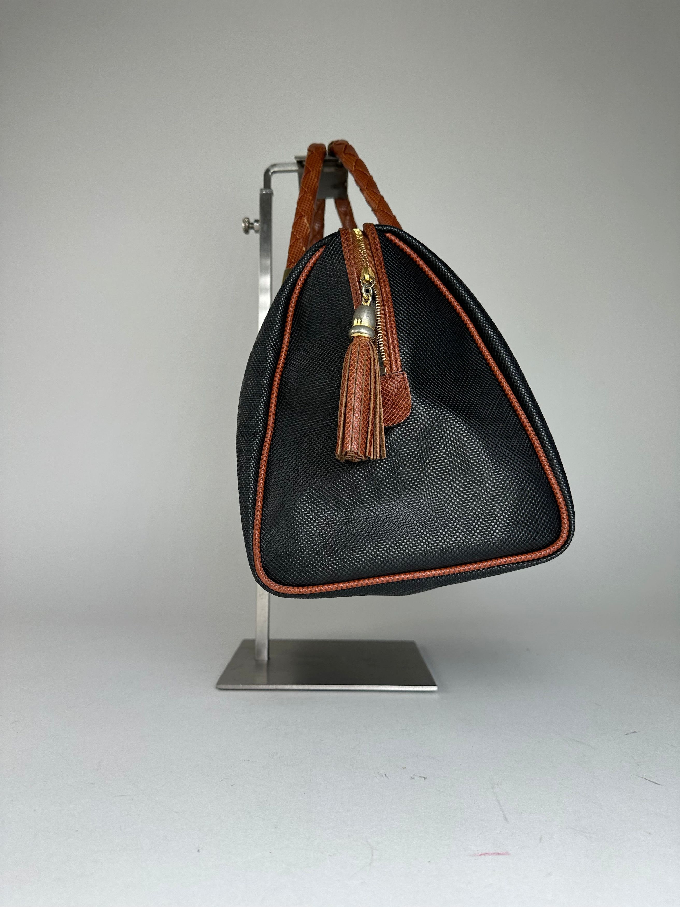Bottega Veneta Vintage Leather Boston Bag Black Brown Size ONE SIZE - 5 Thumbnail