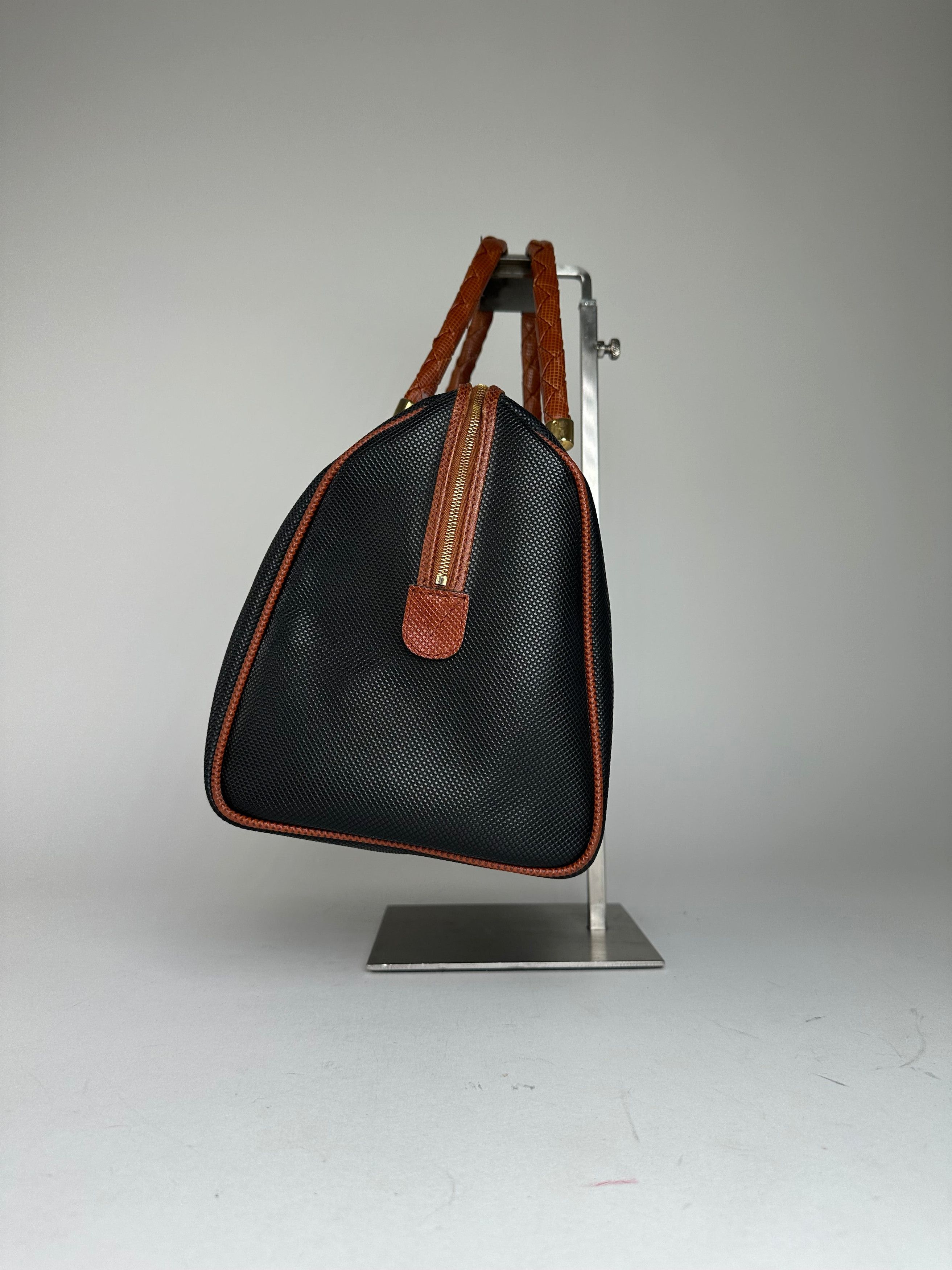 Bottega Veneta Vintage Leather Boston Bag Black Brown Size ONE SIZE - 3 Thumbnail