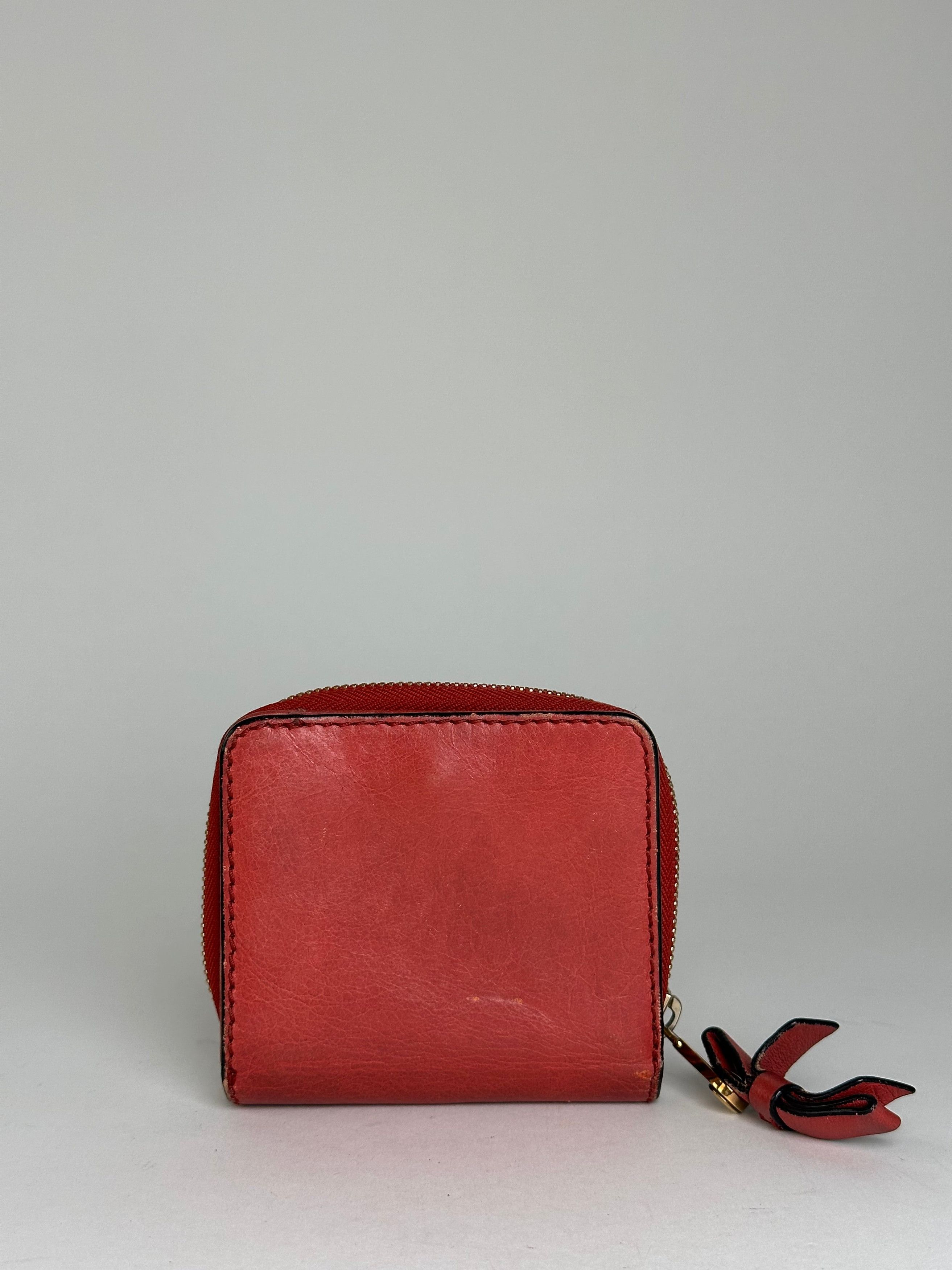 Chloe Vintage Leather Wallet / Card Holder Red Size ONE SIZE - 13 Thumbnail