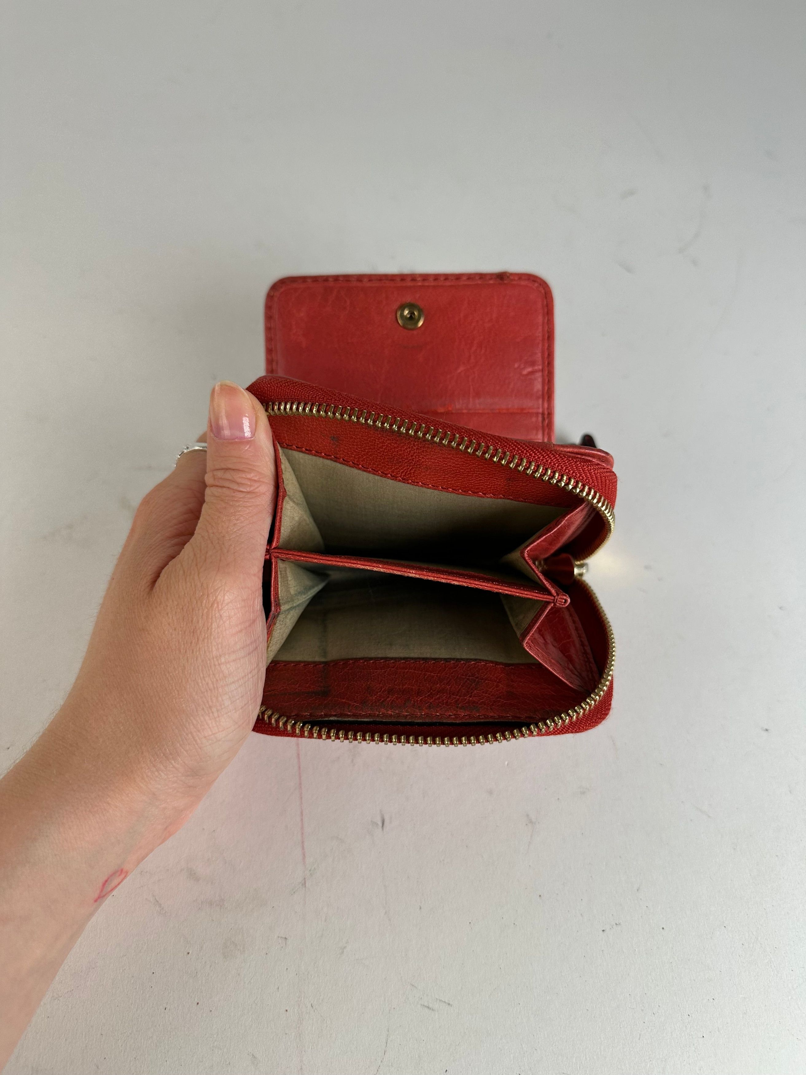 Chloe Vintage Leather Wallet / Card Holder Red Size ONE SIZE - 5 Thumbnail