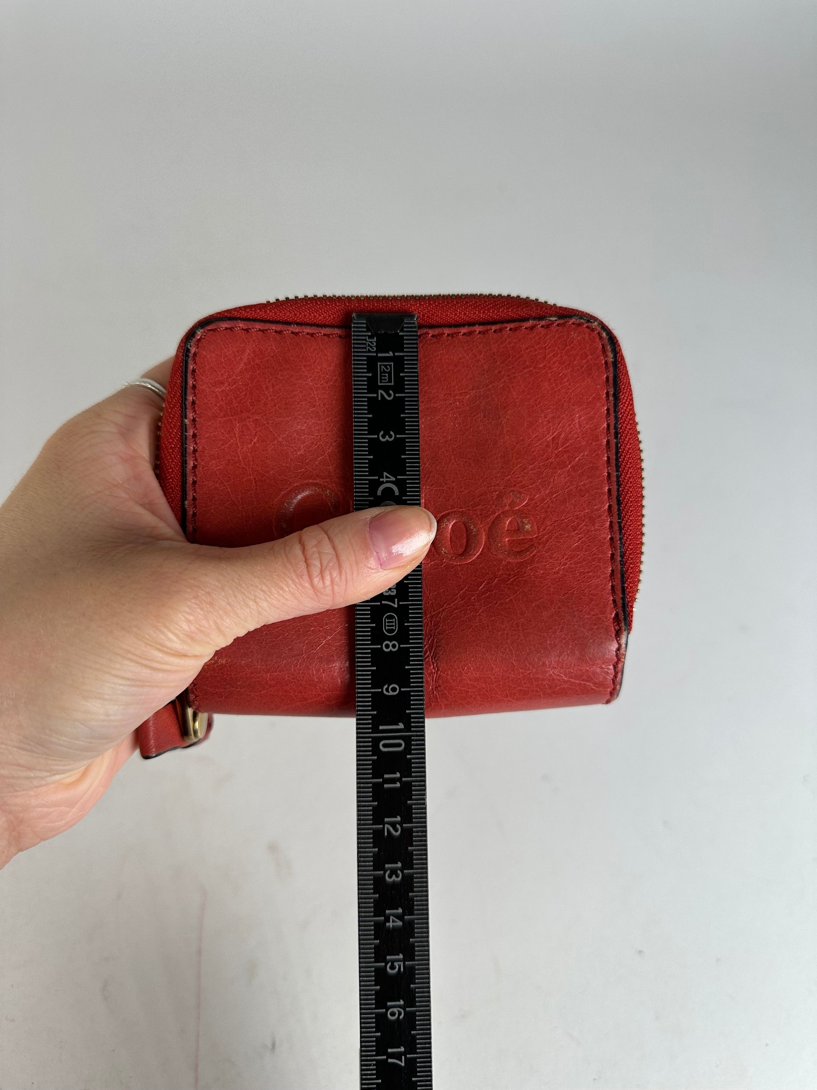 Chloe Vintage Leather Wallet / Card Holder Red Size ONE SIZE - 10 Thumbnail