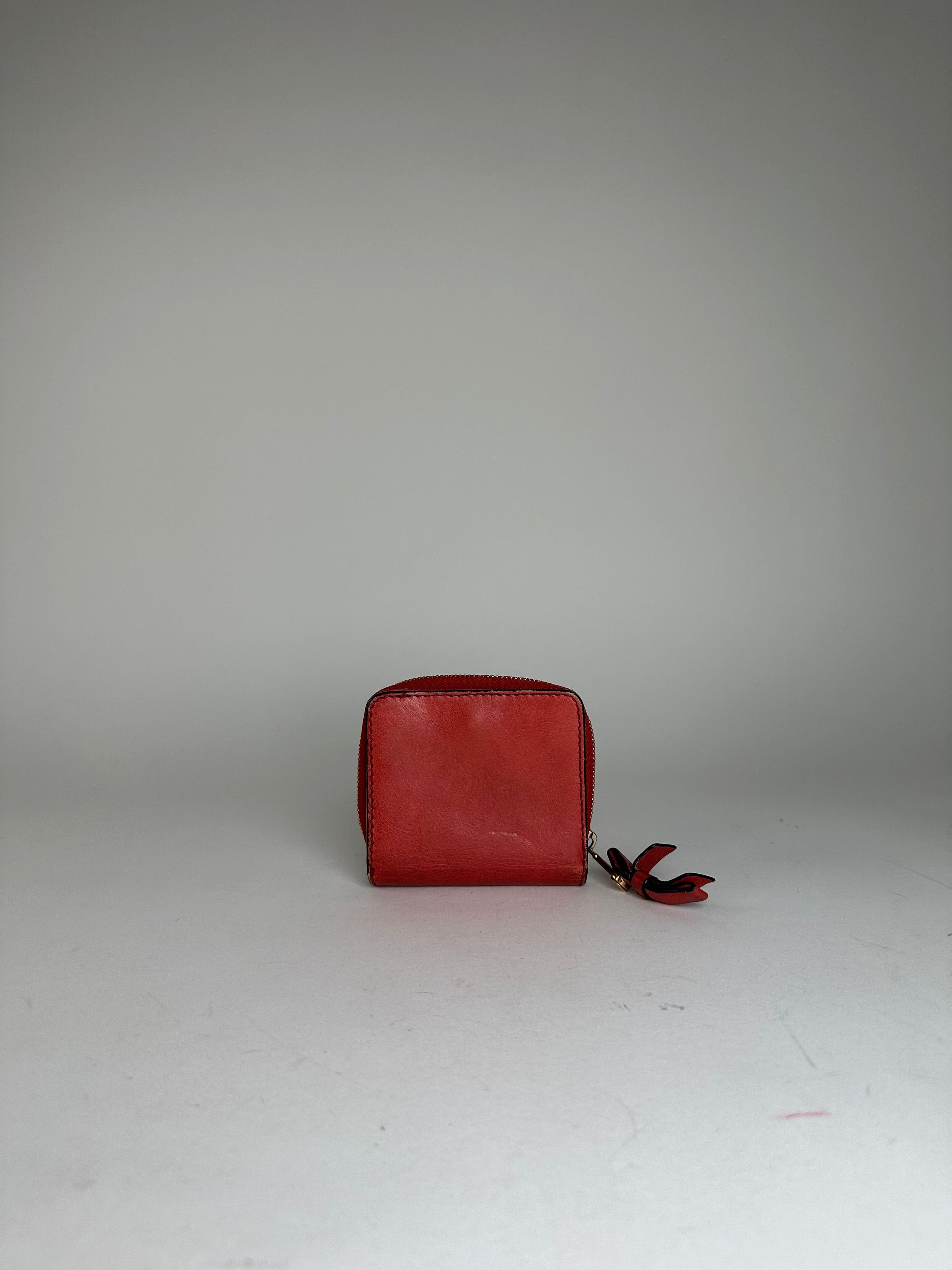 Chloe Vintage Leather Wallet / Card Holder Red Size ONE SIZE - 2 Thumbnail