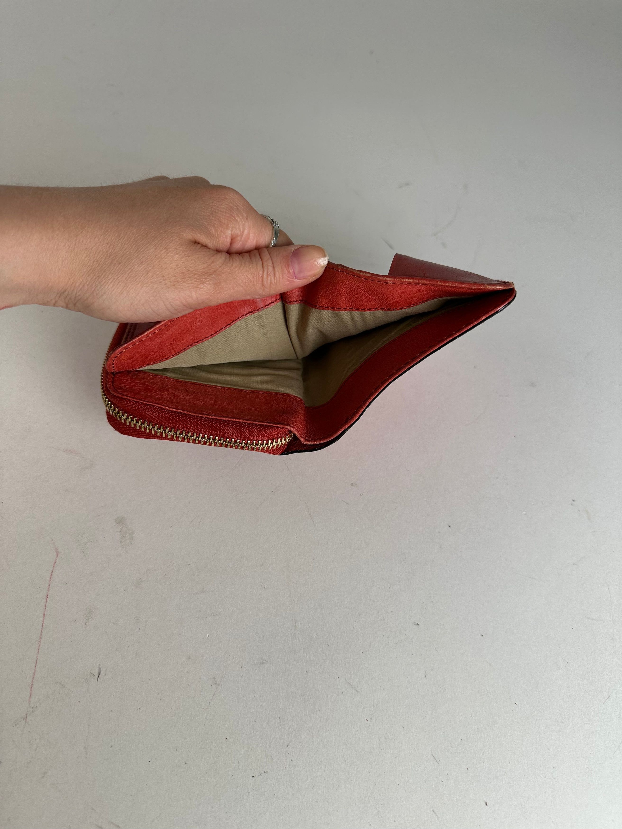 Chloe Vintage Leather Wallet / Card Holder Red Size ONE SIZE - 9 Thumbnail