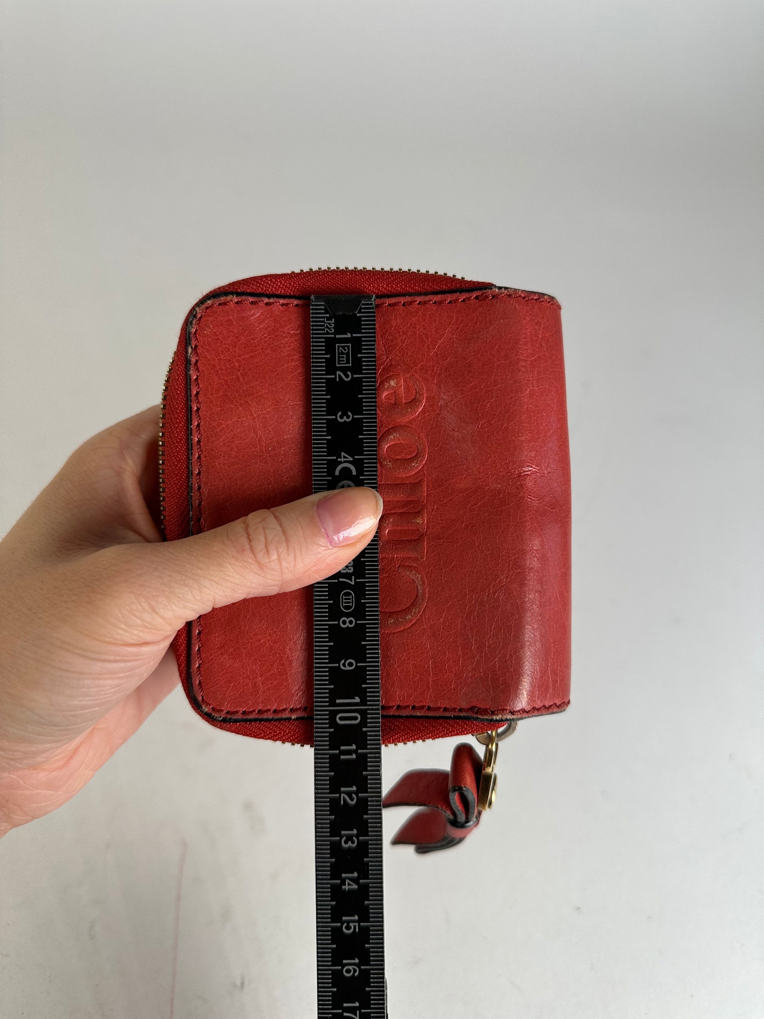 Chloe Vintage Leather Wallet / Card Holder Red Size ONE SIZE - 11 Thumbnail