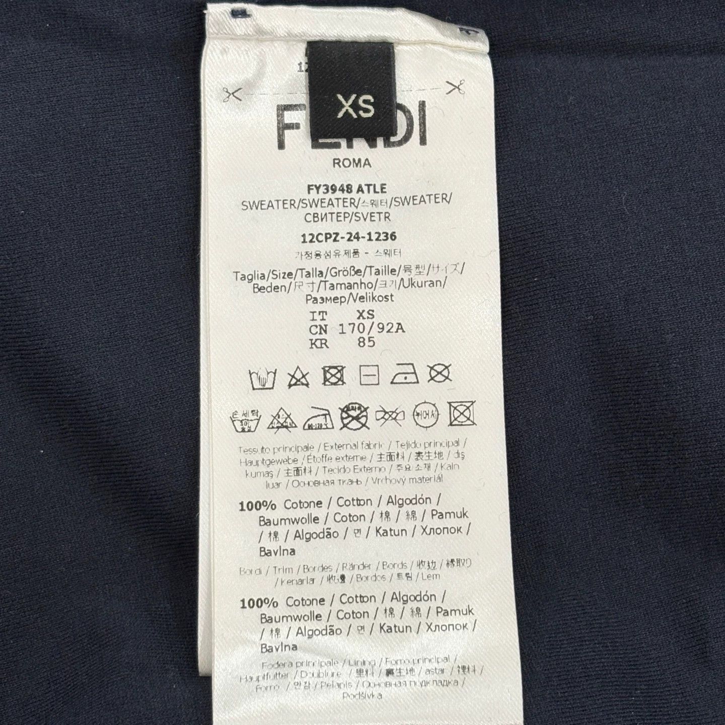 Fendi Fendi Black Corduroy Zip Hoodie Size XS / US 0-2 / IT 36-38 - 4 Thumbnail