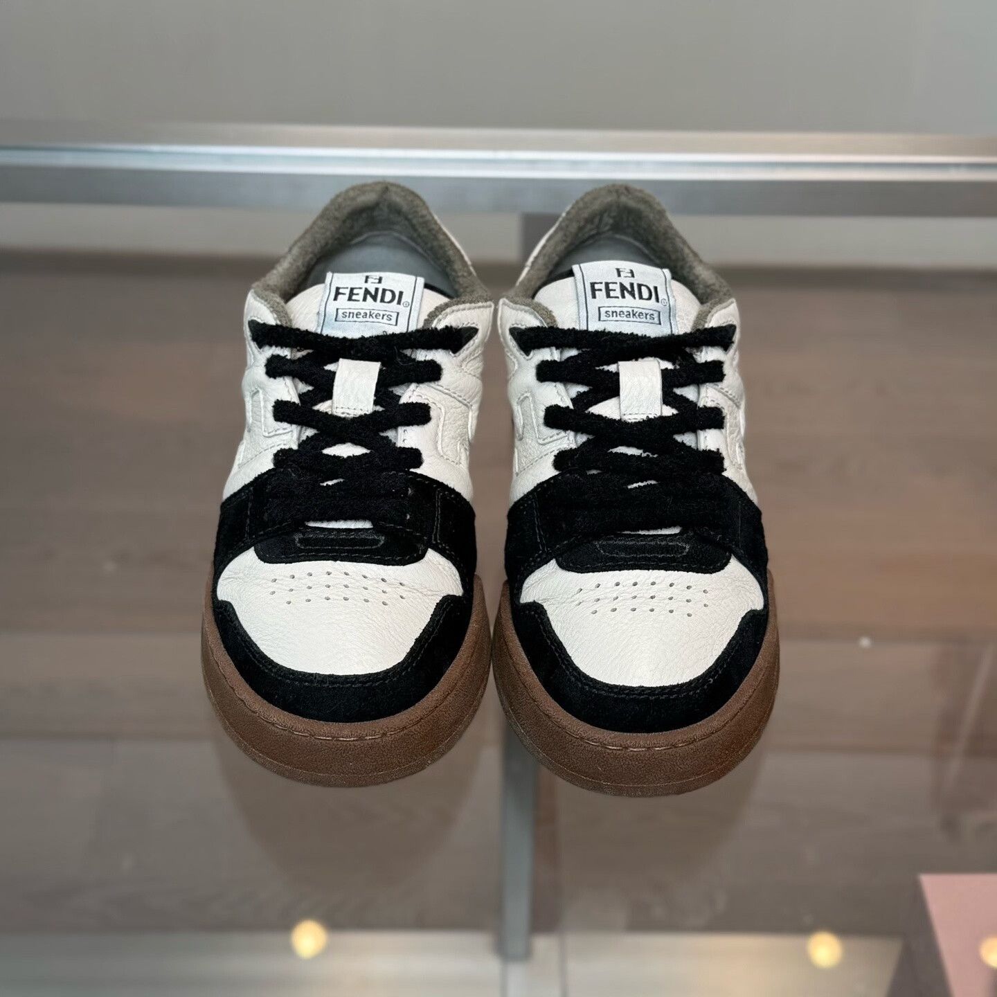 Fendi Fendi Match White Black Brown Sneakers Size US 7 / IT 37 - 2 Thumbnail