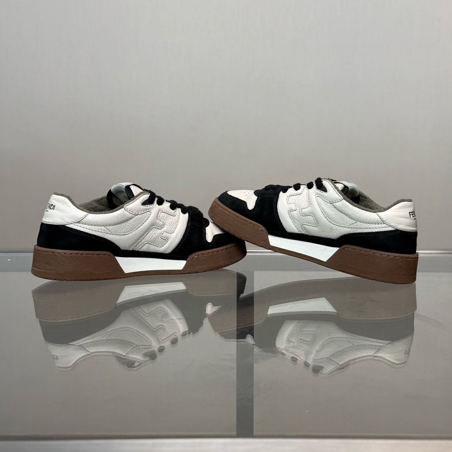 Fendi Fendi Match White Black Brown Sneakers Size US 7 / IT 37 - 6 Thumbnail