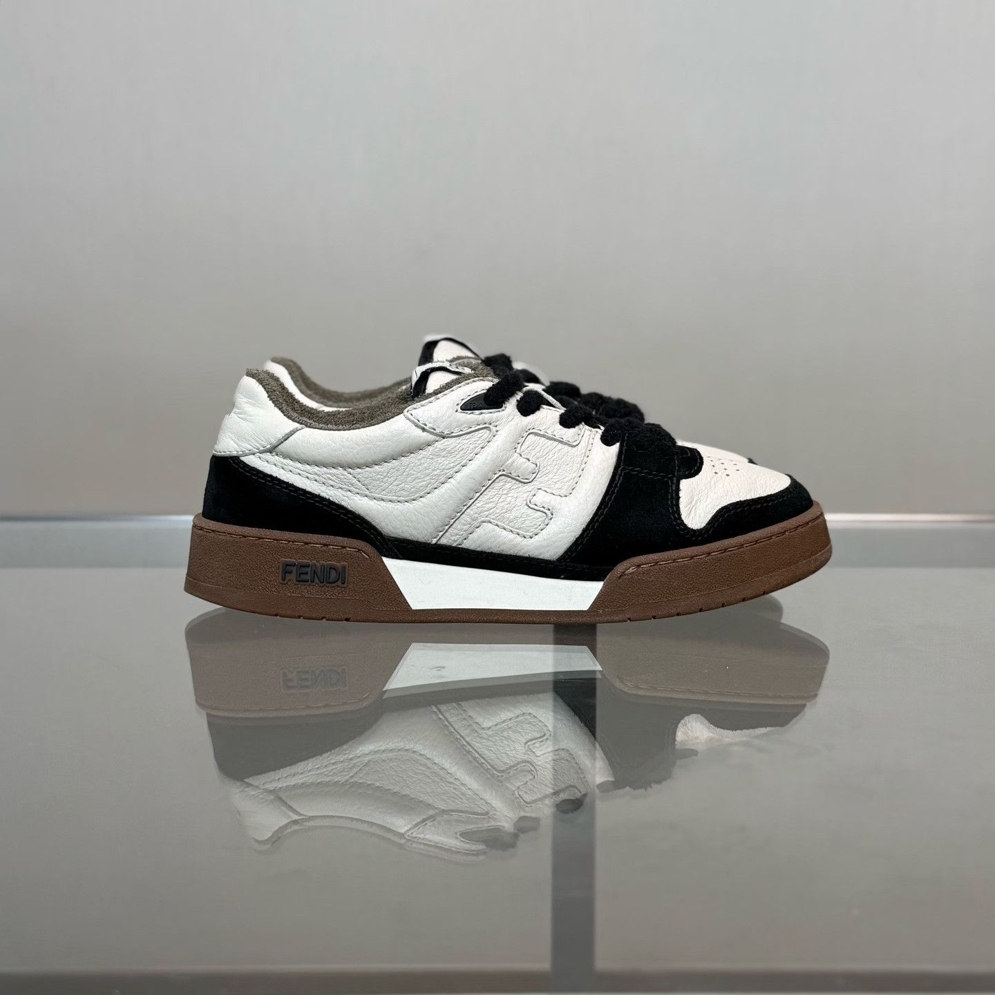 Fendi Fendi Match White Black Brown Sneakers Size US 7 / IT 37 - 3 Thumbnail