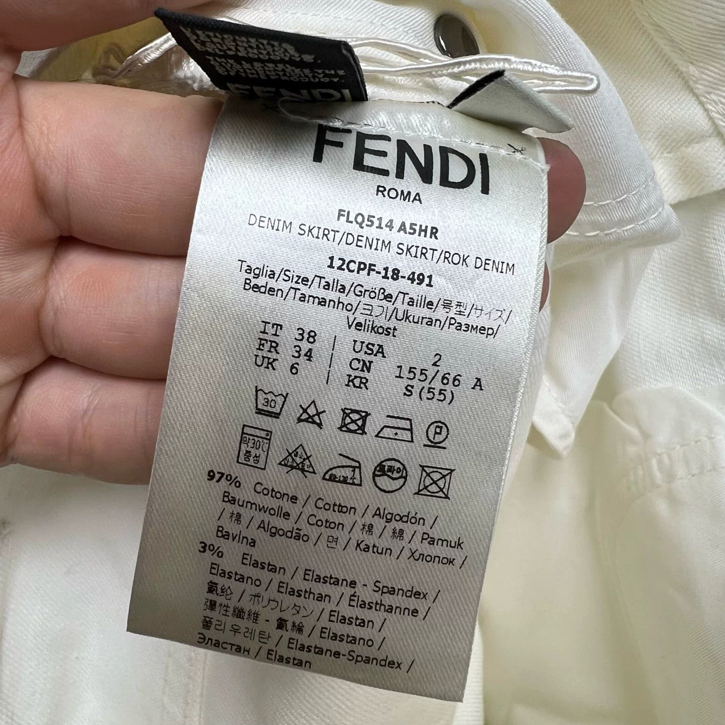 Fendi FENDI White A-line High-Waisted Skirt Size 38" / US 16 / IT 52 - 6 Thumbnail