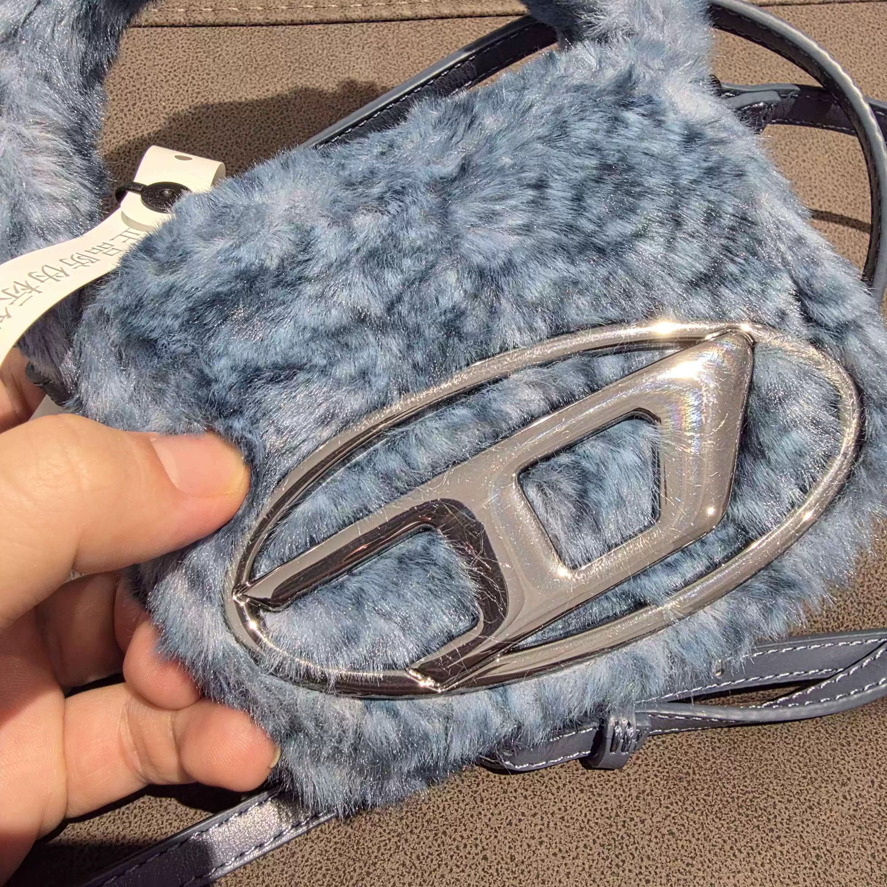 Diesel Diesel 1DR Blue Suede Mini Bag Size ONE SIZE - 3 Thumbnail