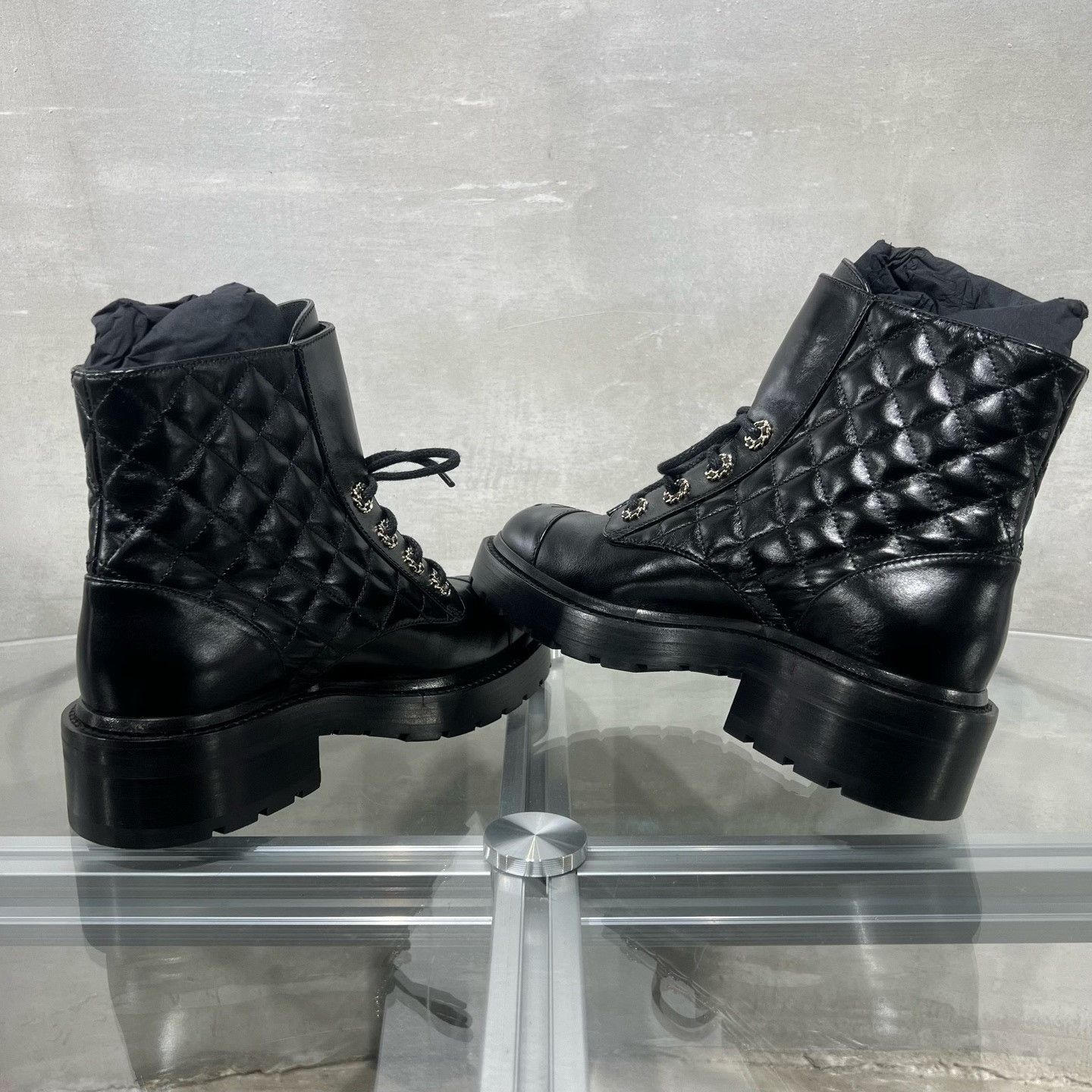 Chanel Chanel Black Quilted Double C Short Boots Size US 5 / IT 35 - 5 Thumbnail