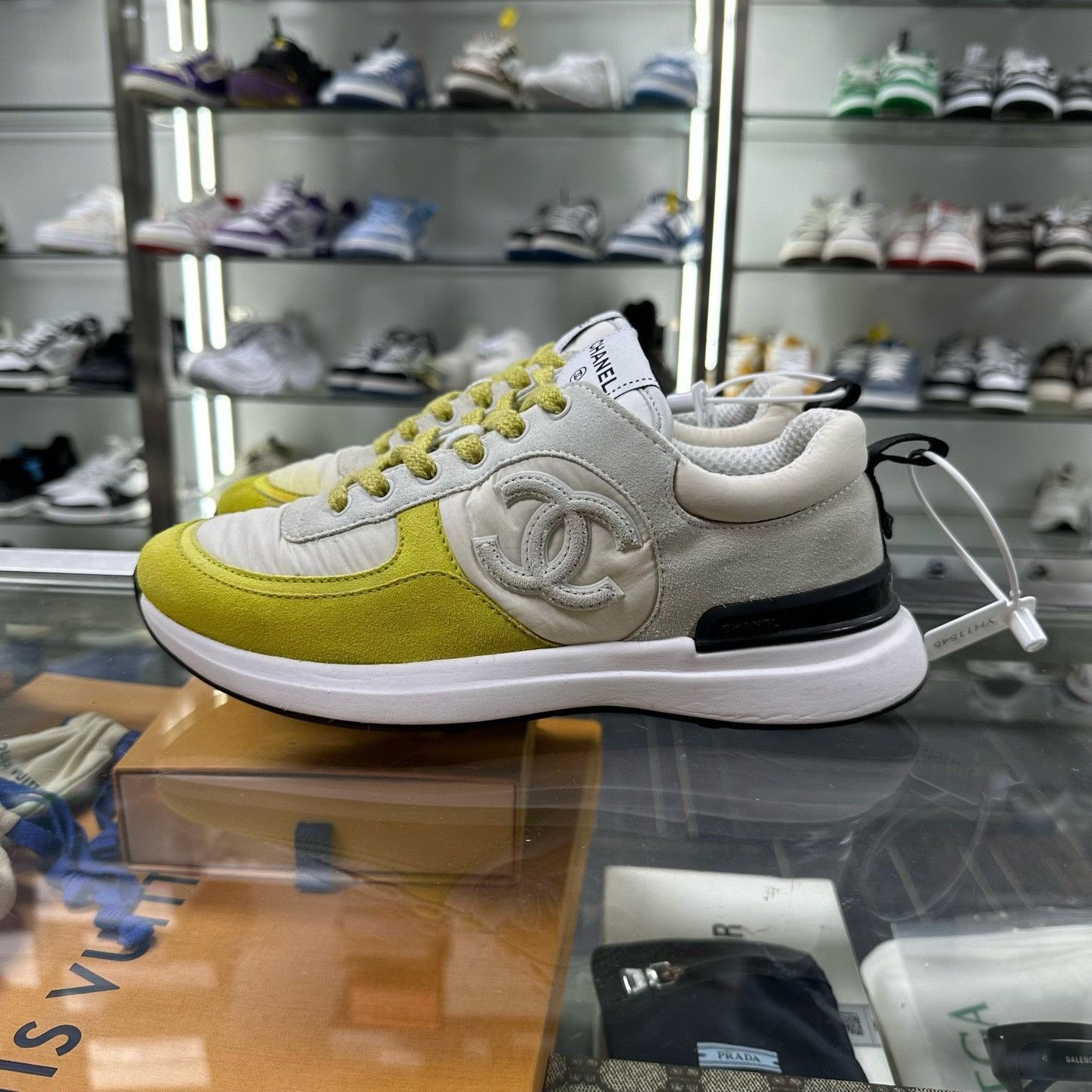 Chanel Chanel White Yellow Sporty Sneakers Size US 6.5 / IT 36.5 - 3 Thumbnail