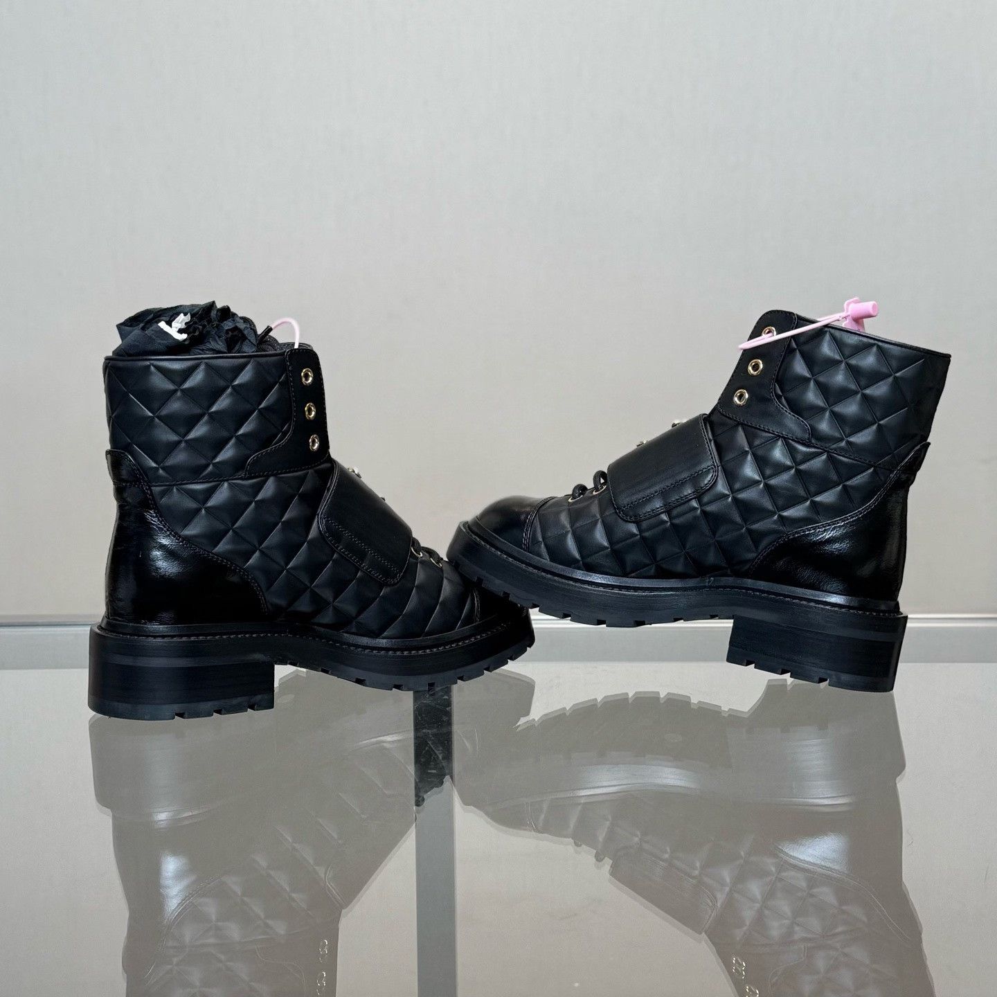 Chanel Chanel Black Quilted Double C Short Boots Size US 5 / IT 35 - 6 Thumbnail