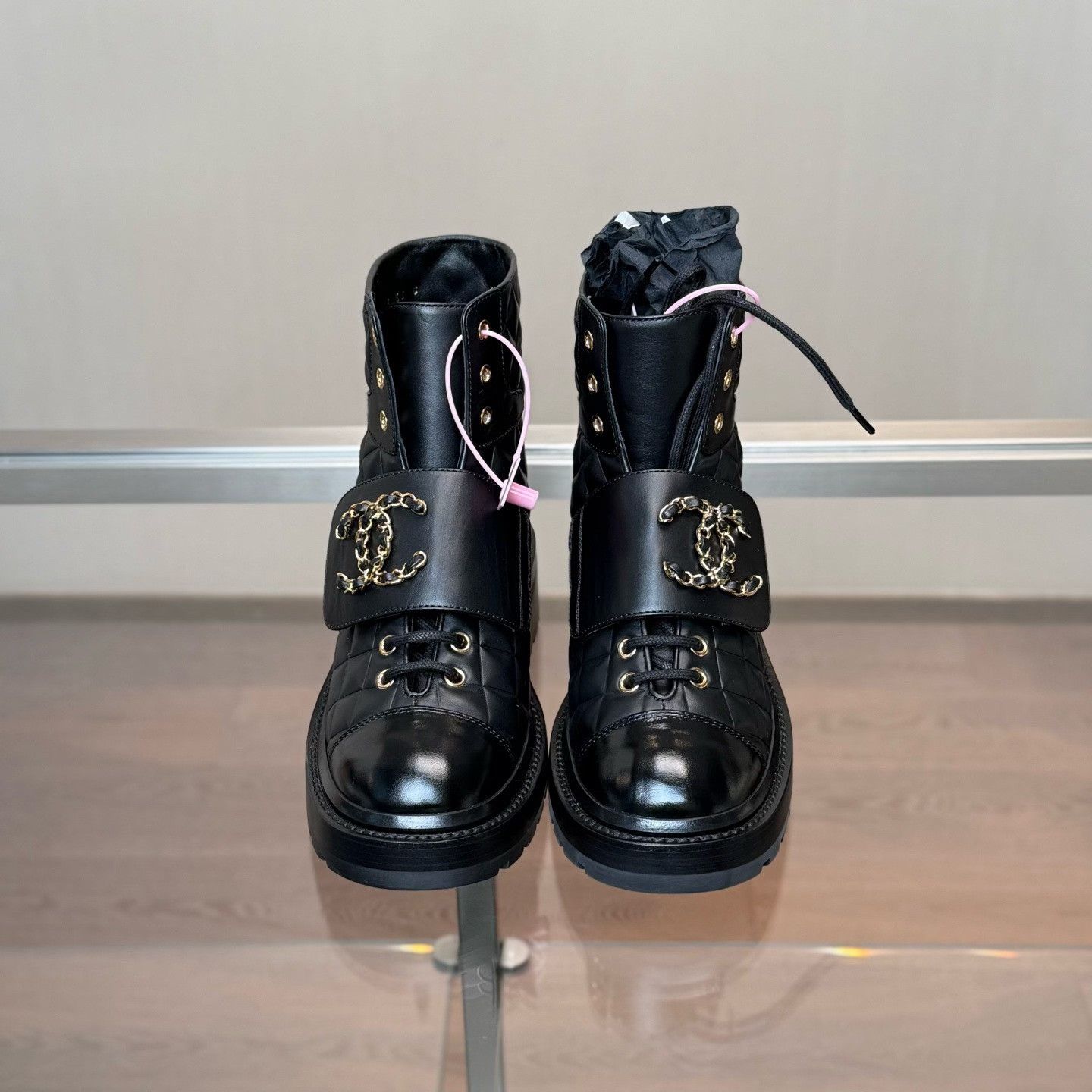 Chanel Chanel Black Quilted Double C Short Boots Size US 5 / IT 35 - 2 Thumbnail