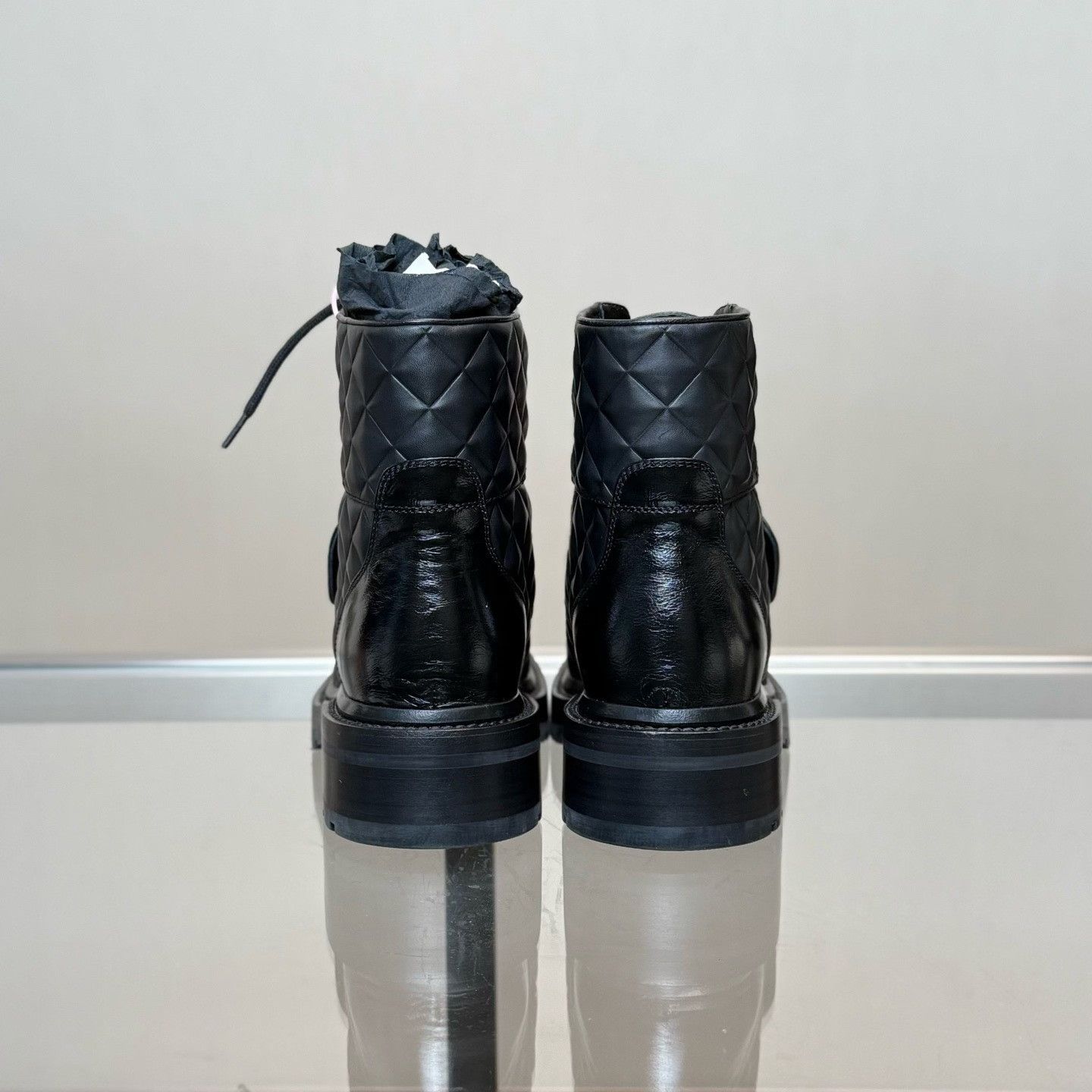 Chanel Chanel Black Quilted Double C Short Boots Size US 5 / IT 35 - 4 Thumbnail