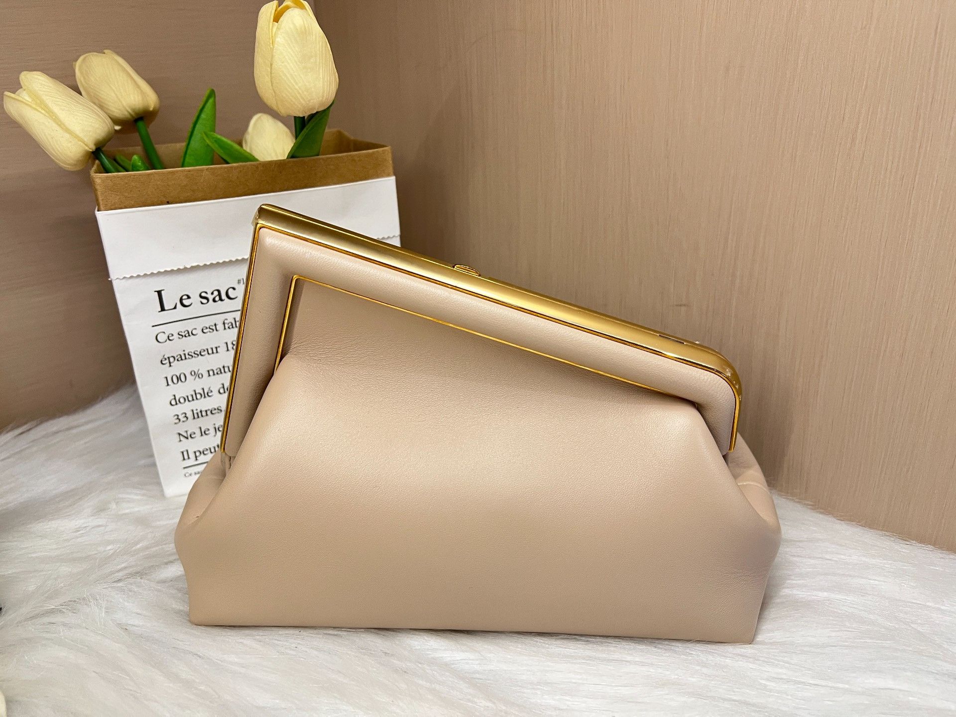 Fendi FENDI First FF Lock Leather Clutch Size ONE SIZE - 3 Thumbnail