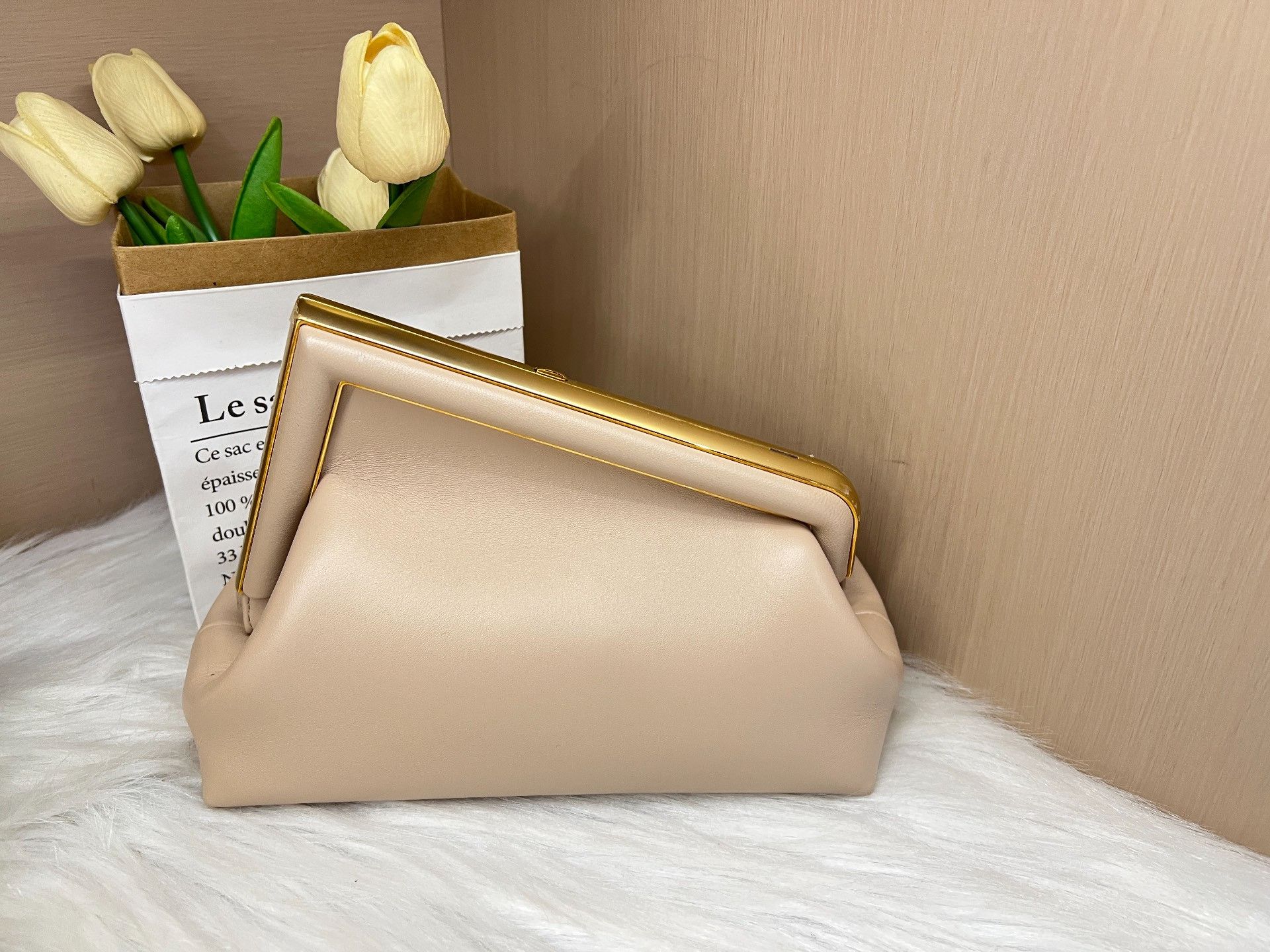 Fendi FENDI First FF Lock Leather Clutch Size ONE SIZE - 9 Thumbnail