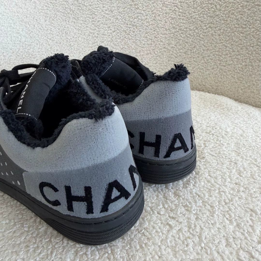Chanel Chanel Black Gray Stud Sneakers 37 Size US 6 / IT 36 - 6 Thumbnail
