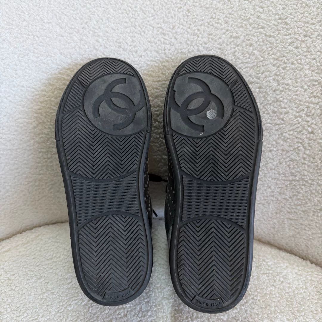 Chanel Chanel Black Gray Stud Sneakers 37 Size US 6 / IT 36 - 4 Thumbnail